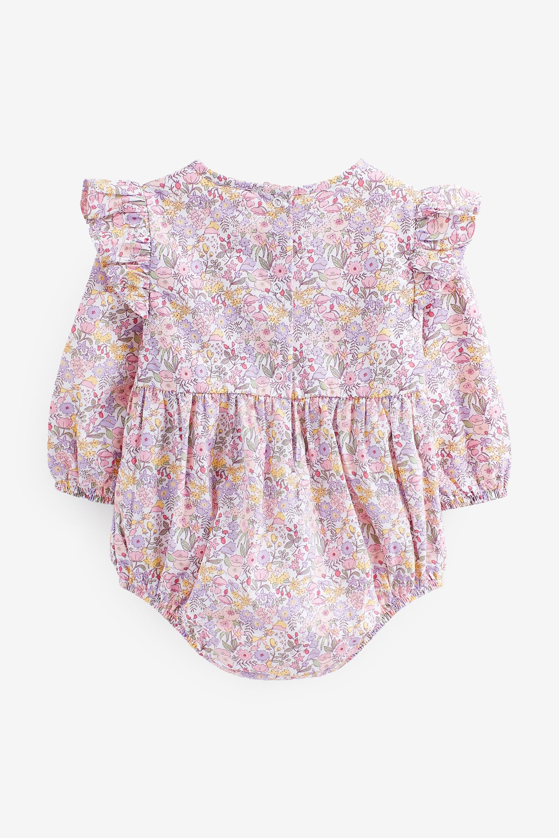 Pink Floral Woven Baby Bodysuit