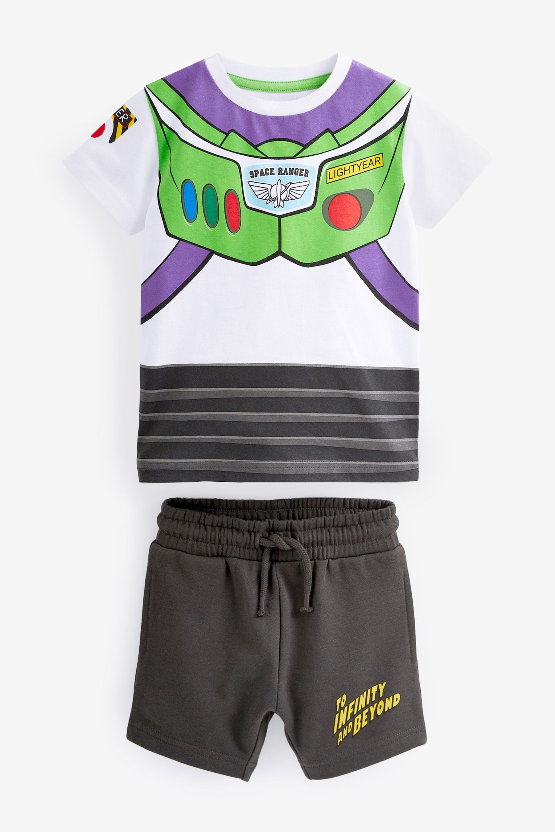 Grey and White Toy Story Buzz Lightyear Short Sleeve T-Shirt and Short Set (3mths-8yrs)