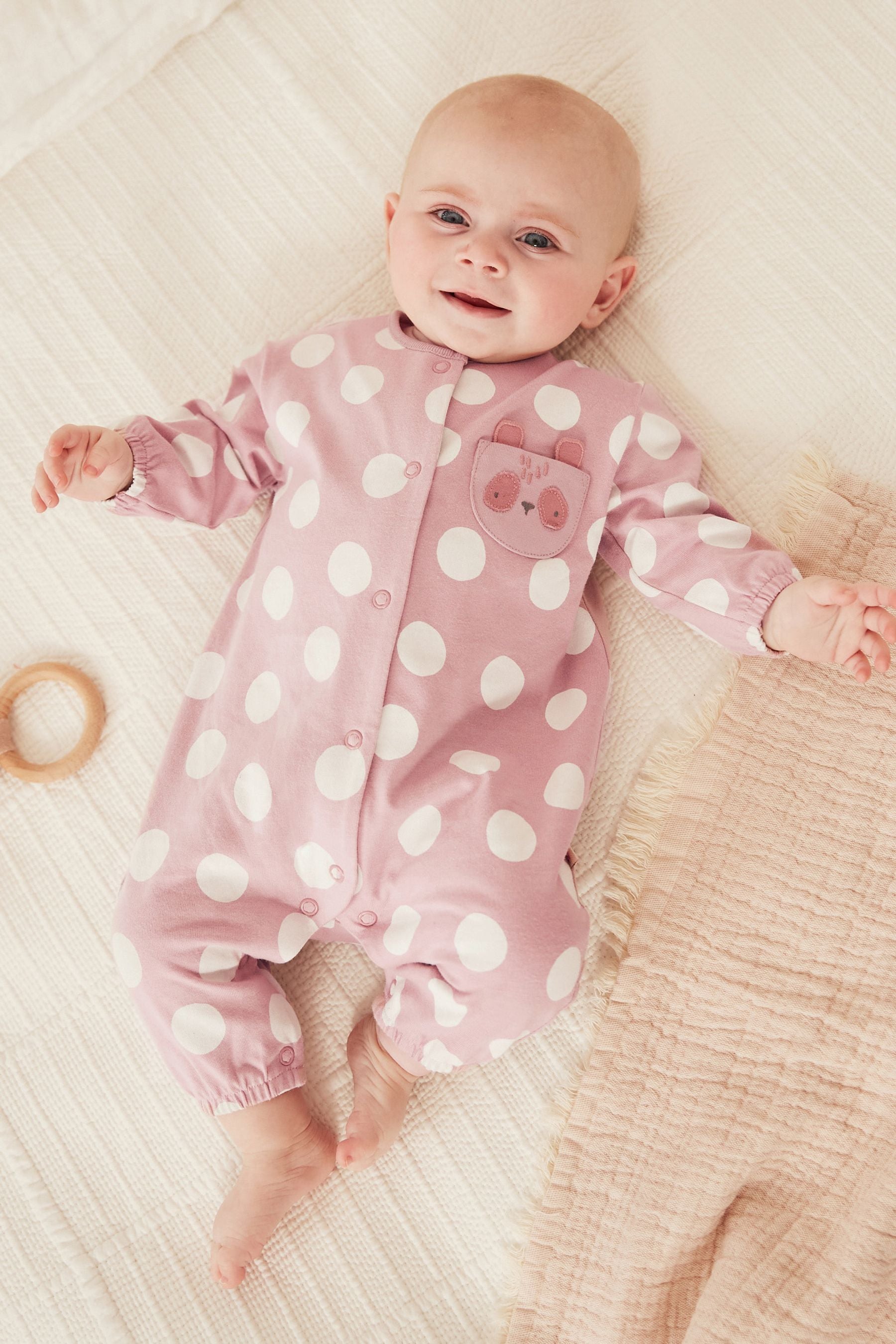 Pink Panda Footless Baby Sleepsuit (0mths-3yrs)