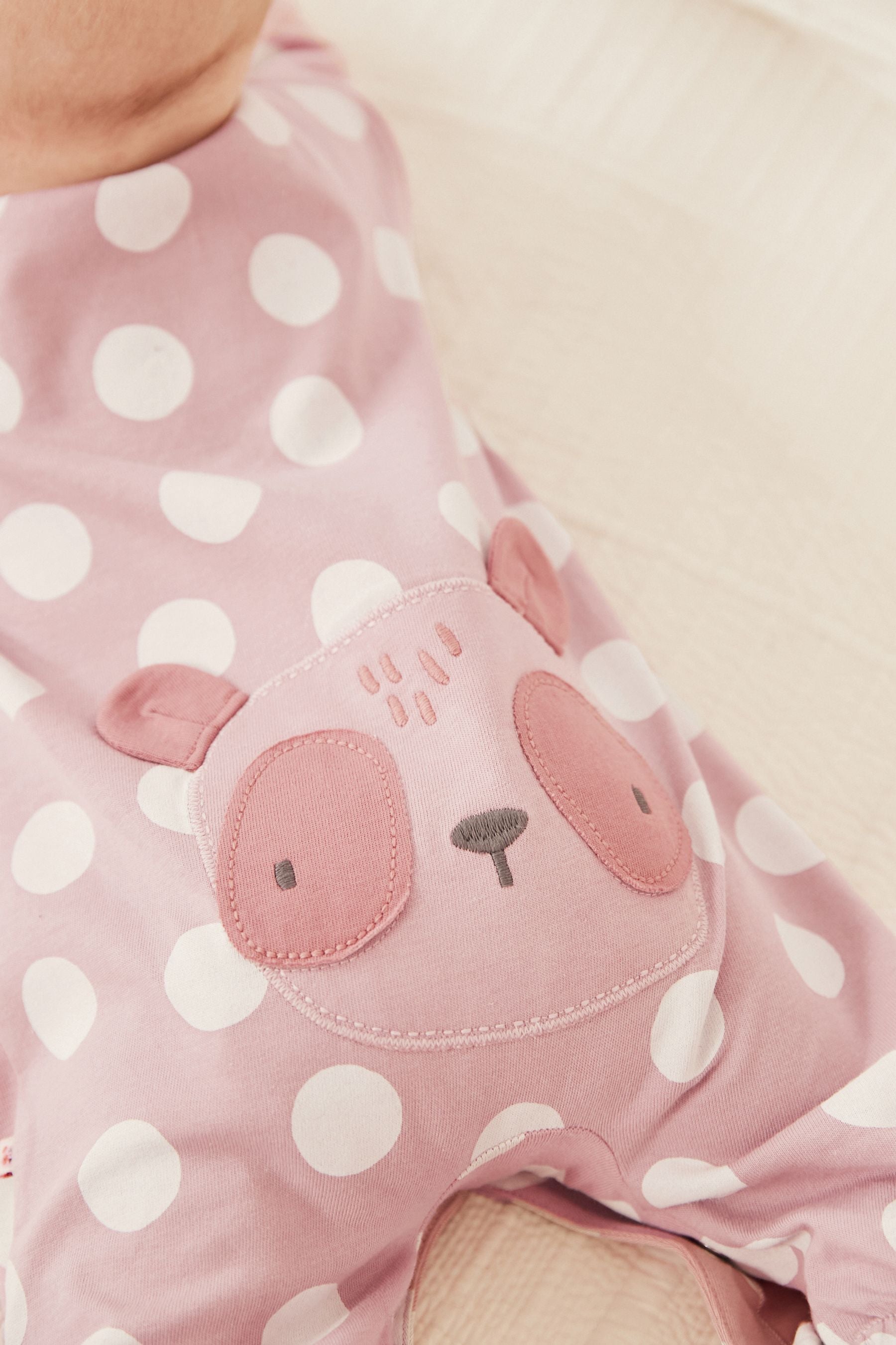 Pink Panda Footless Baby Sleepsuit (0mths-3yrs)