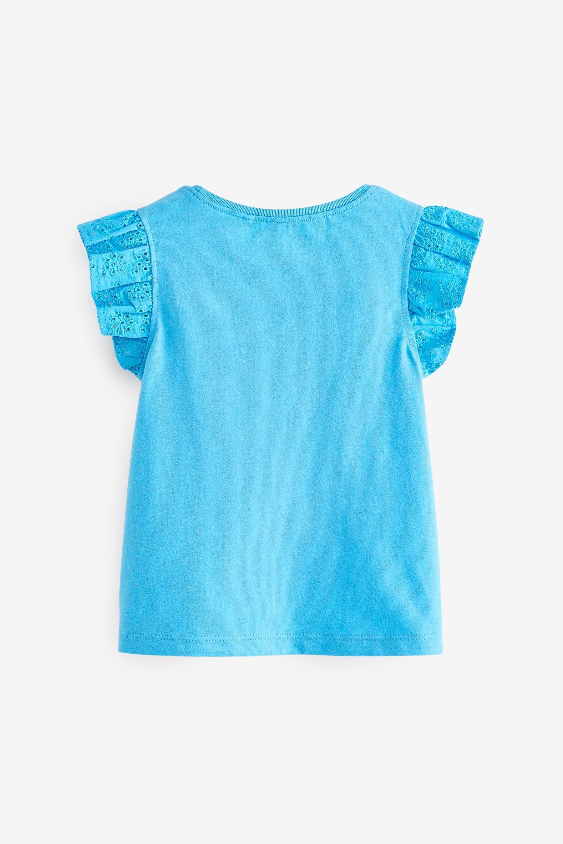 Blue Cotton Frill Vest (3mths-8yrs)