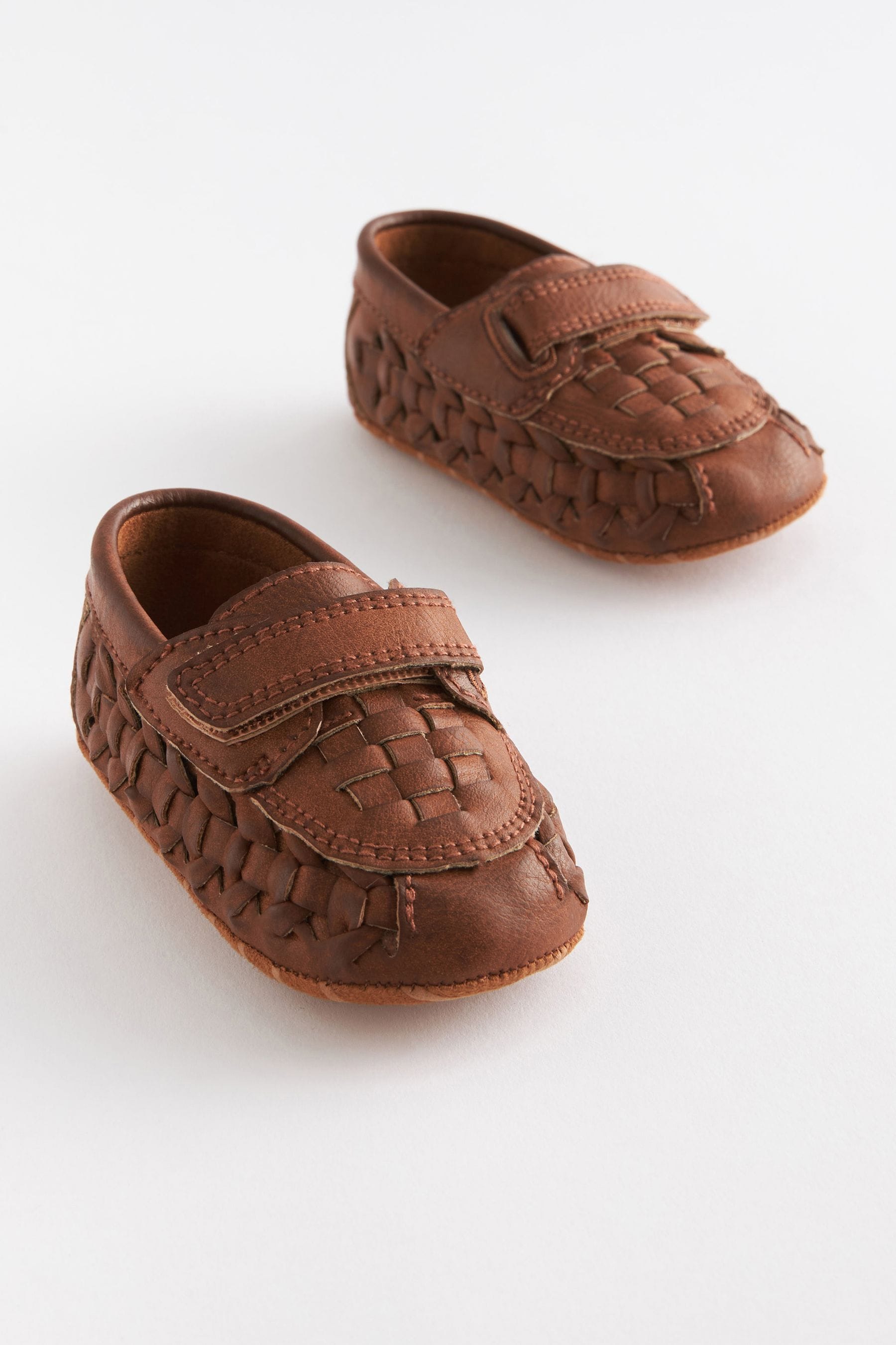 Tan Brown Woven Loafer Baby Shoes (0-24mths)