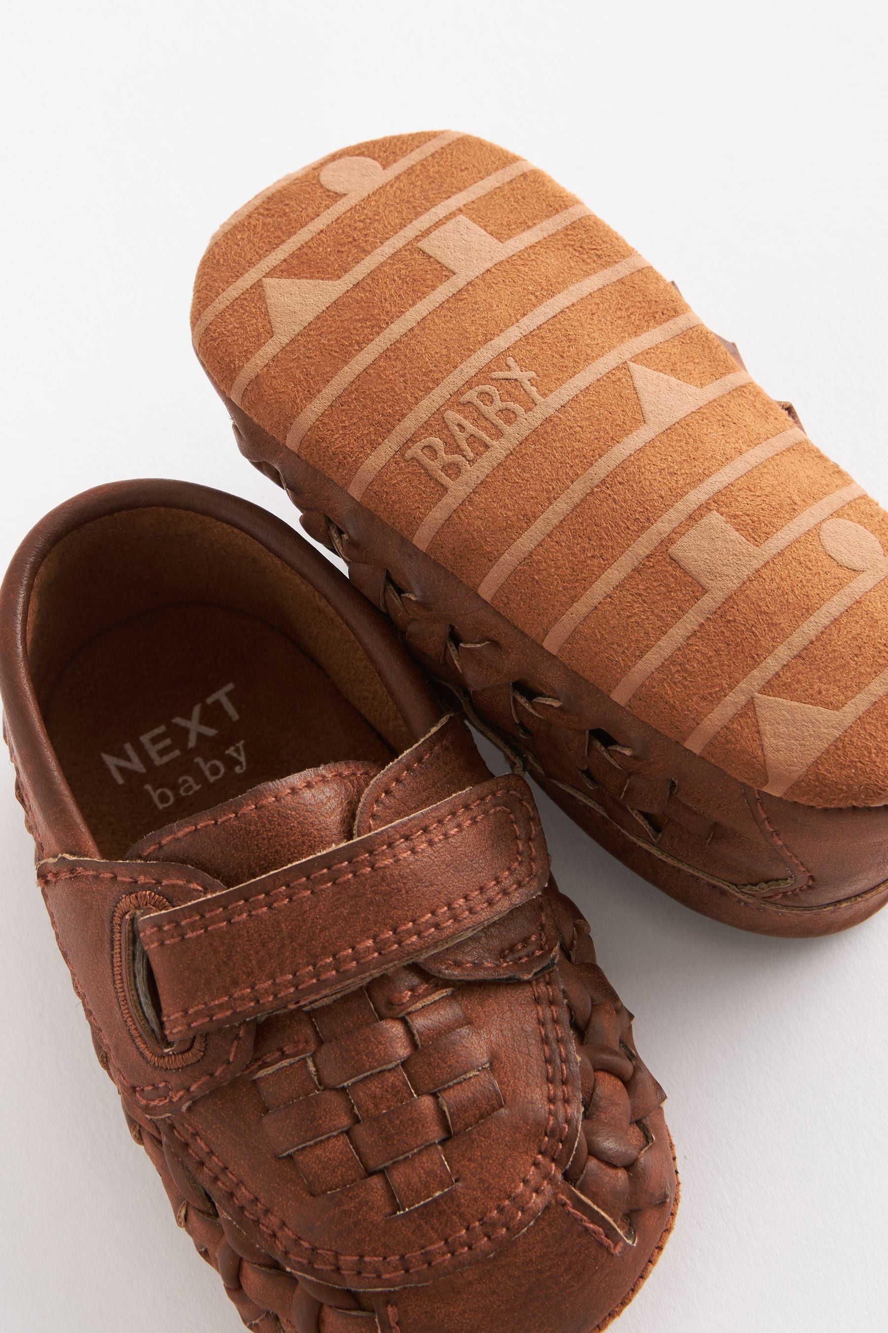 Tan Brown Woven Loafer Baby Shoes (0-24mths)