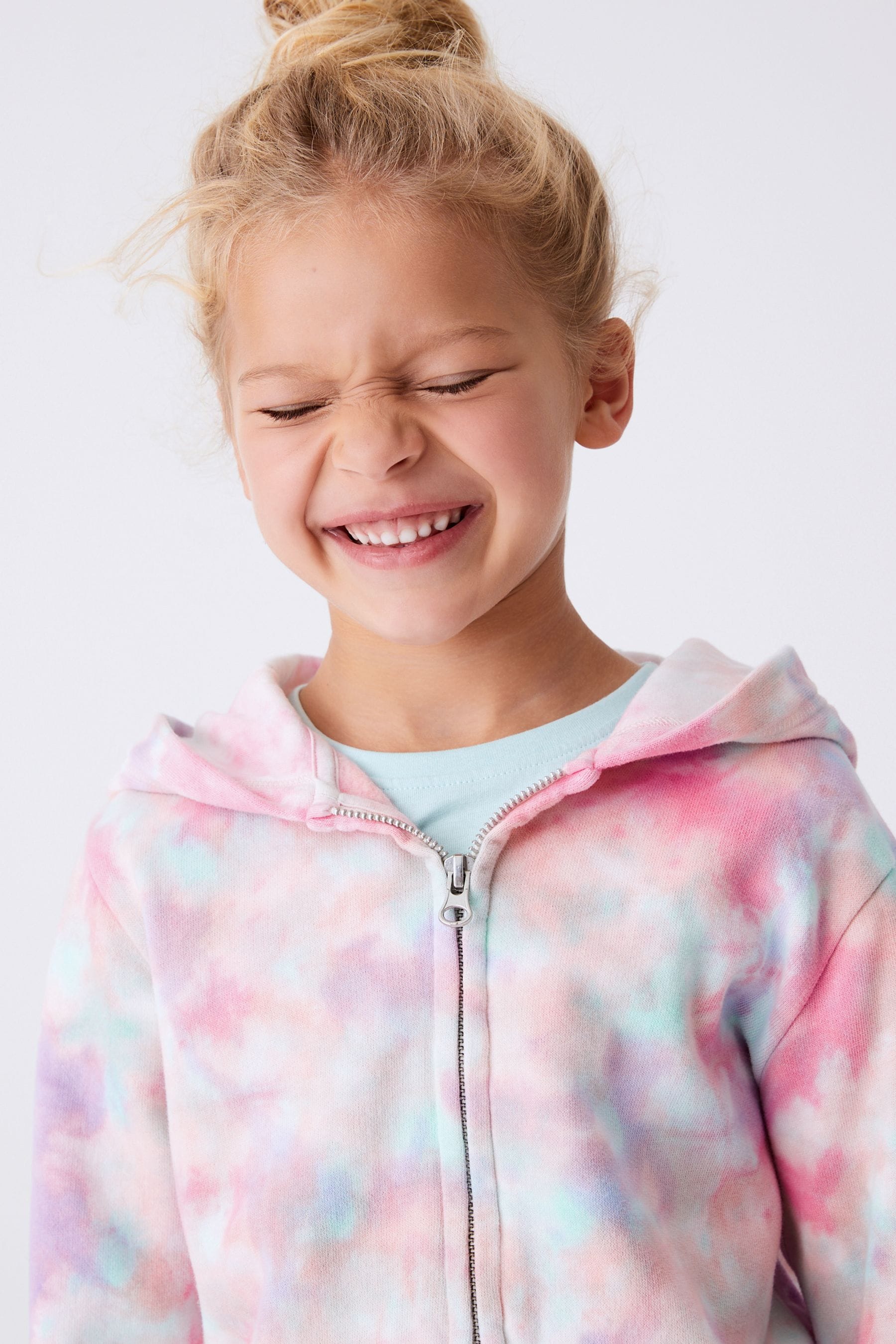 Purple/Orange Tie Dye Zip Through Hoodie (3-16yrs)