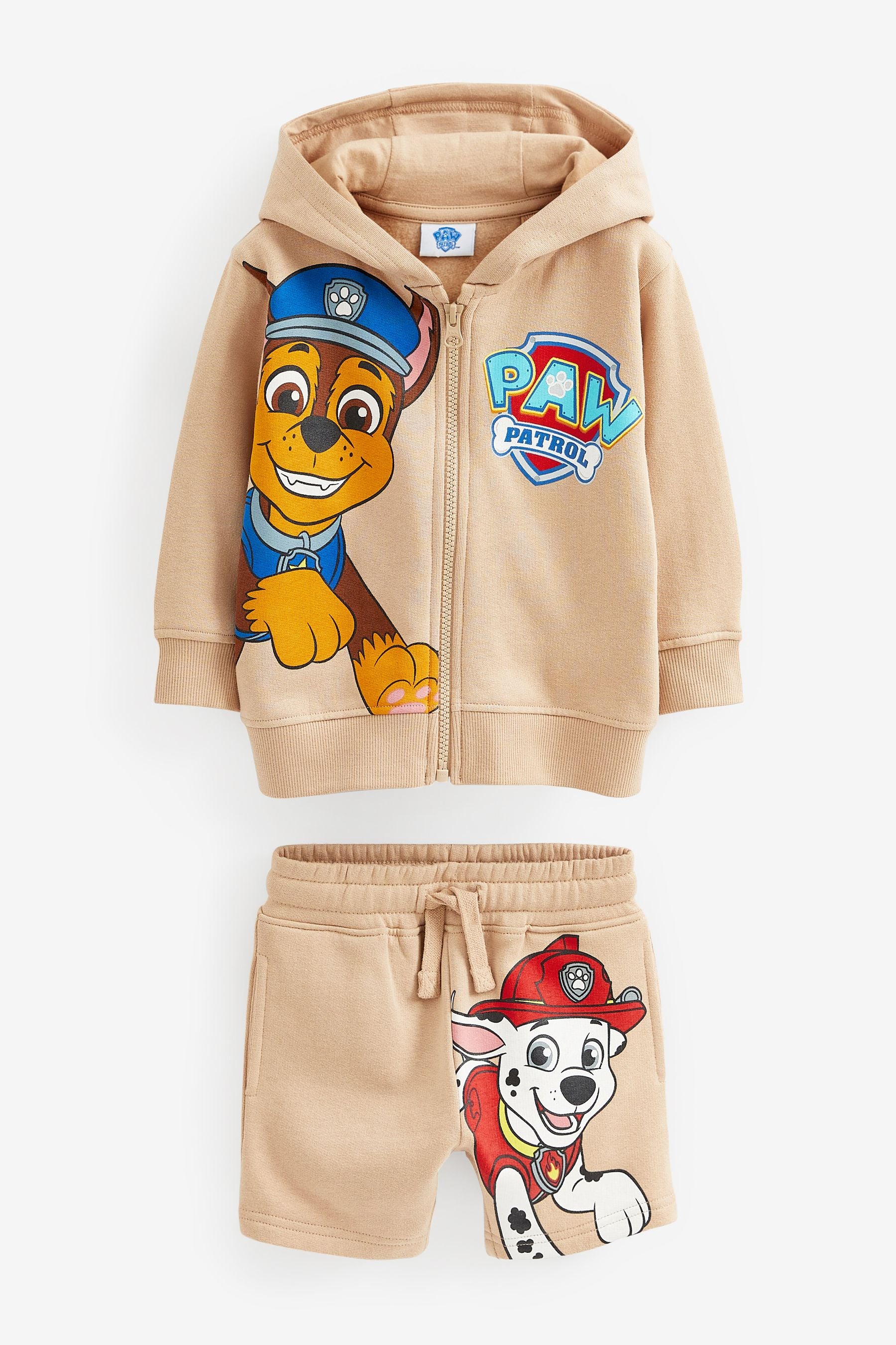 PAW Patrol Neutral Tan Zip Through Hoodie and Shorts Set (9mths-8yrs)