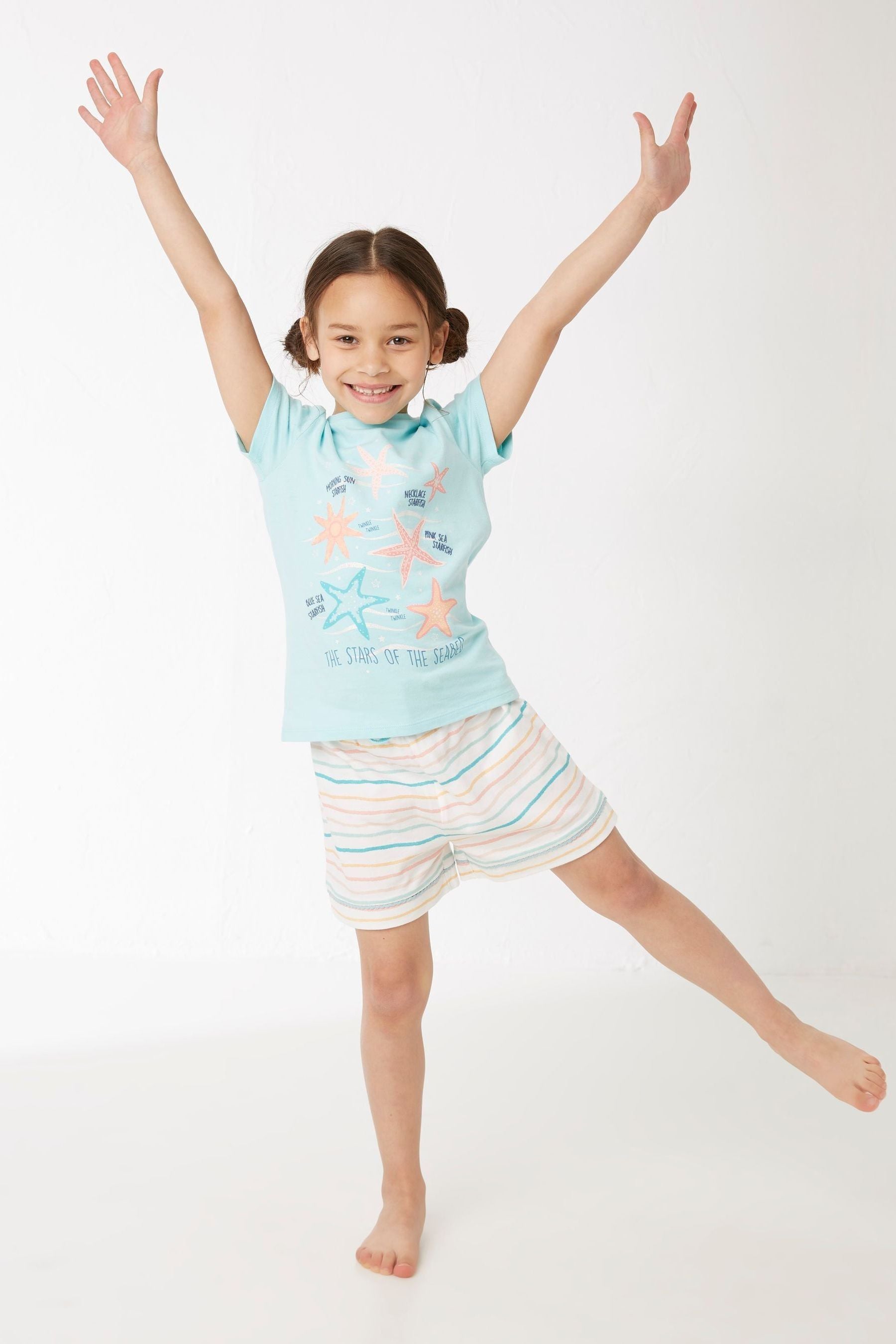 FatFace Green Starfish Shortie Pyjamas Set