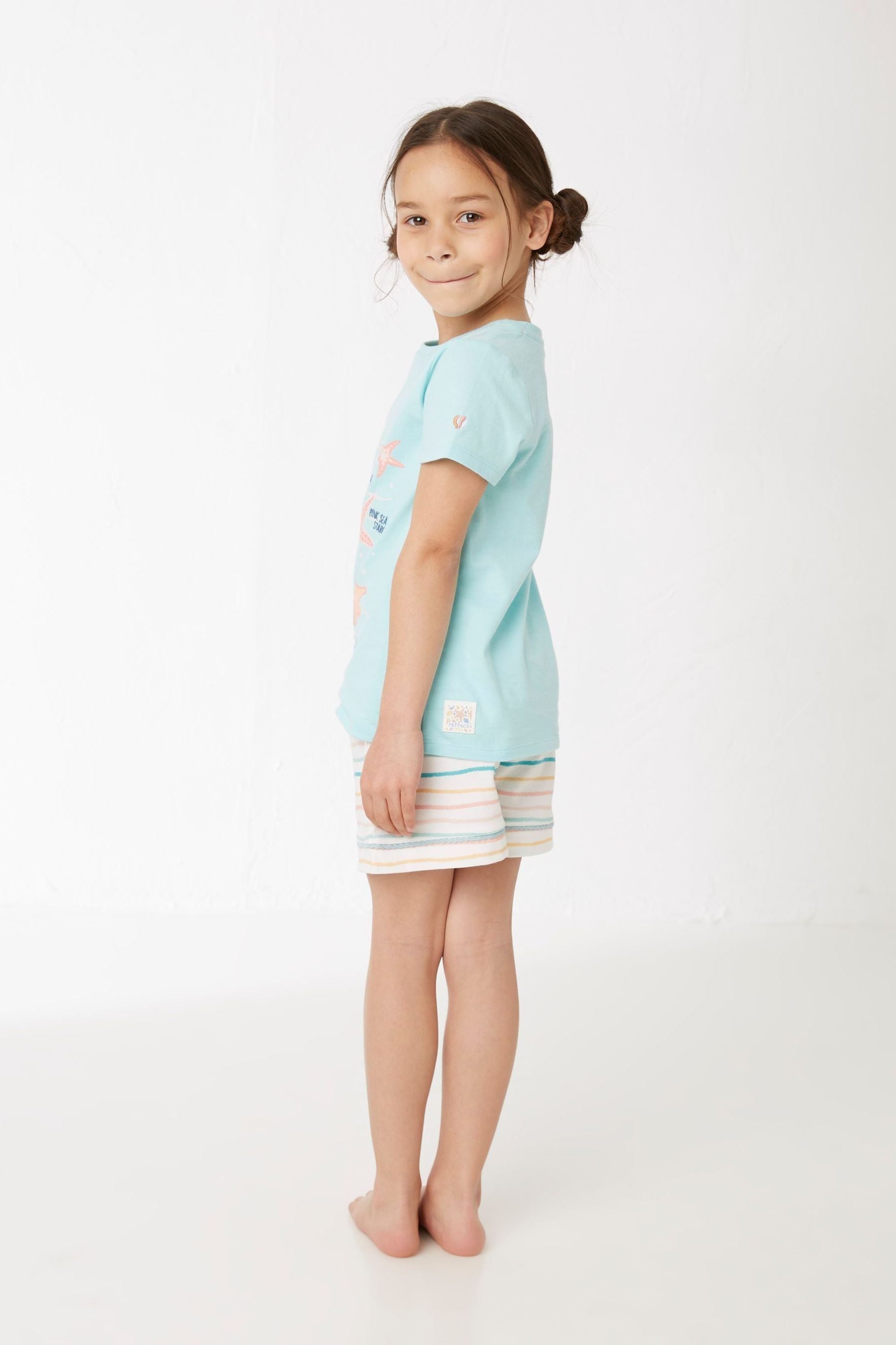 FatFace Green Starfish Shortie Pyjamas Set