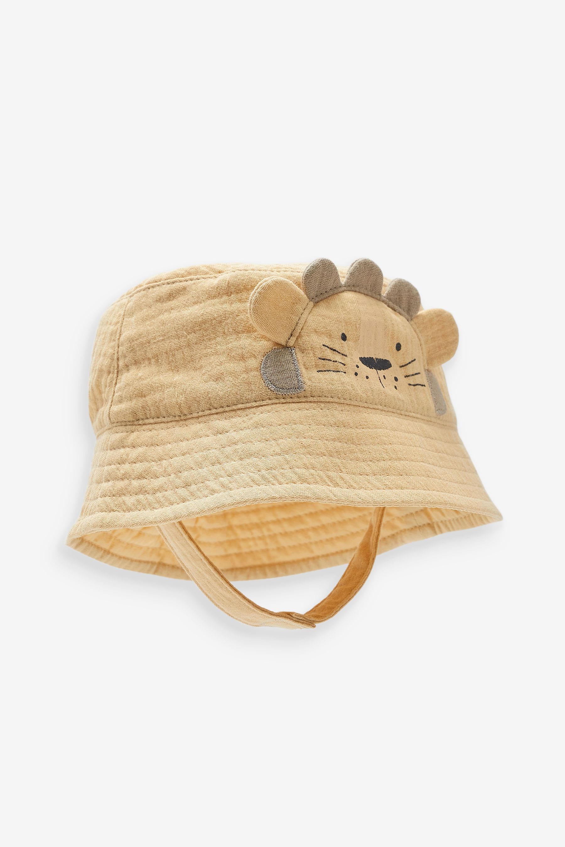 Sand Brown Character Baby Bucket Hat (0mths-2yrs)