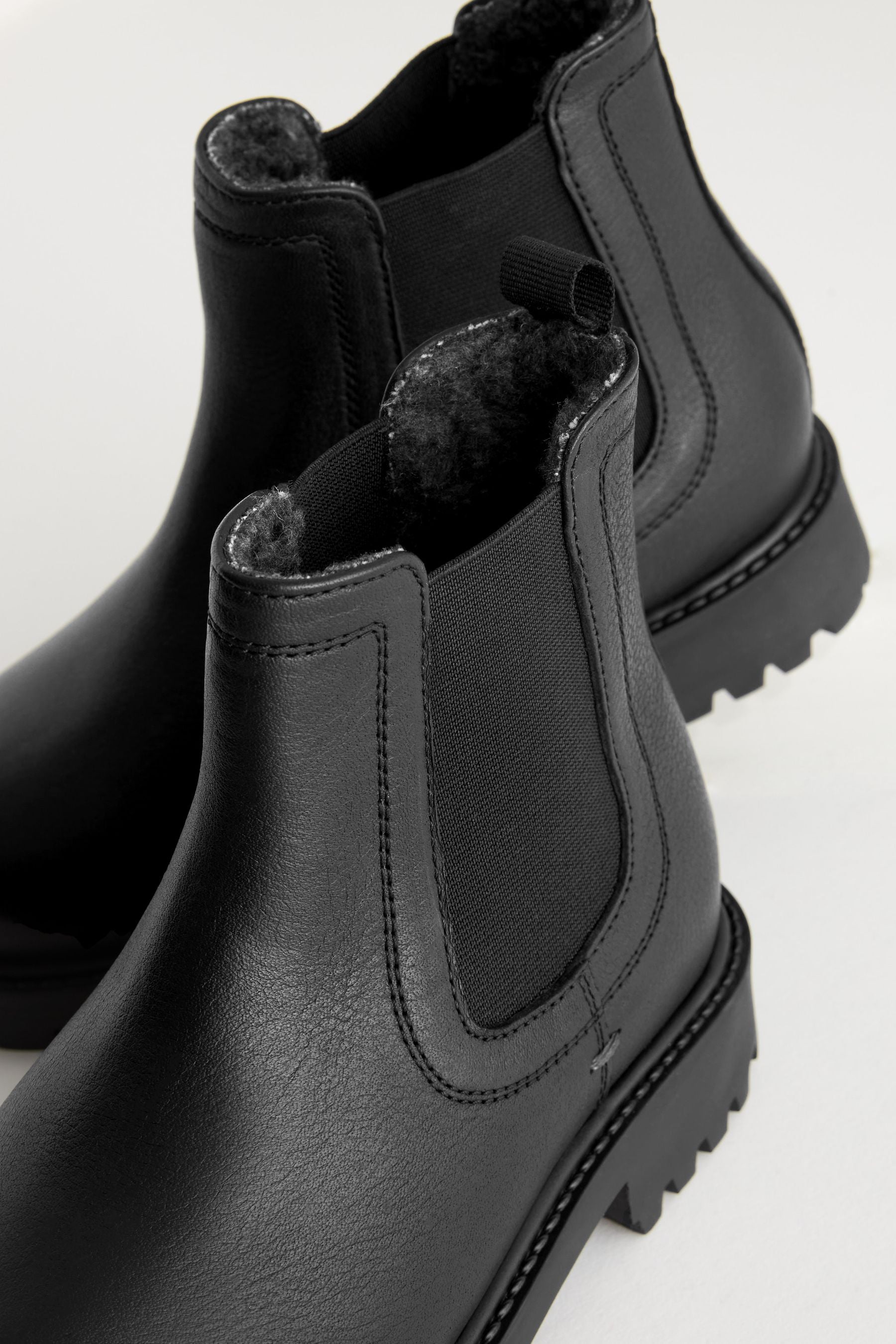 Black Chunky Chelsea Boots