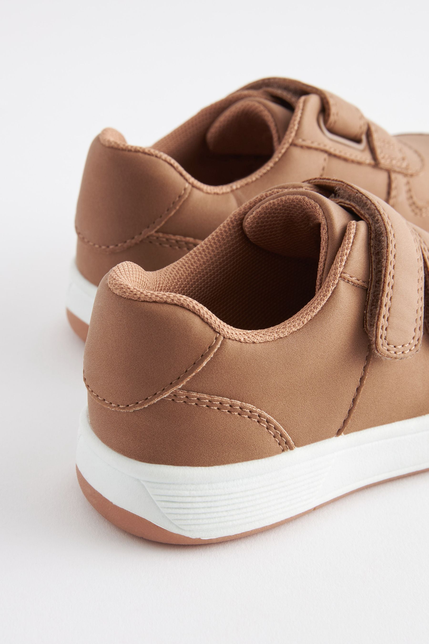 Tan Brown Strap Touch Fastening Trainers