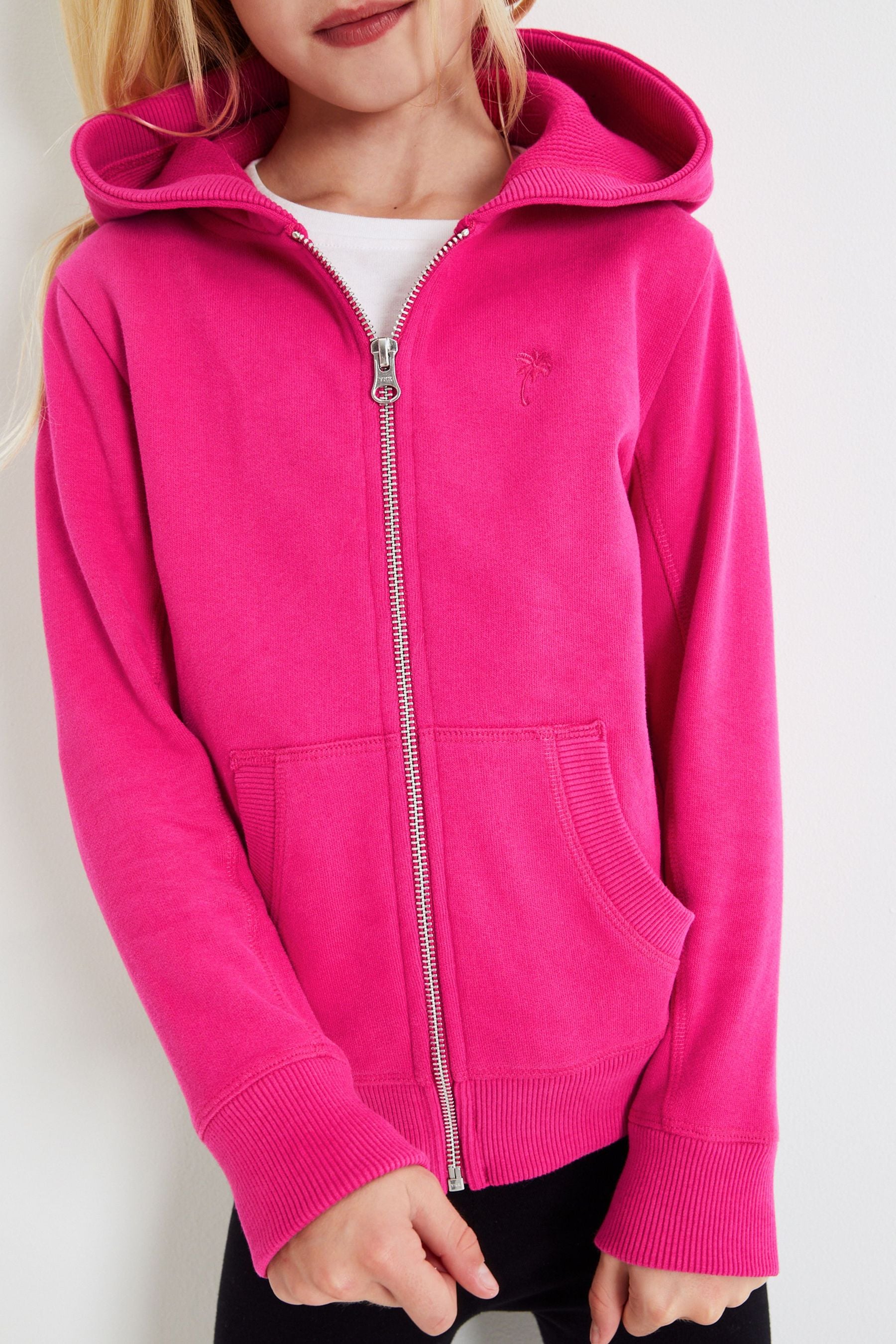 Hot Pink Zip Through Hoodie (3-16yrs)