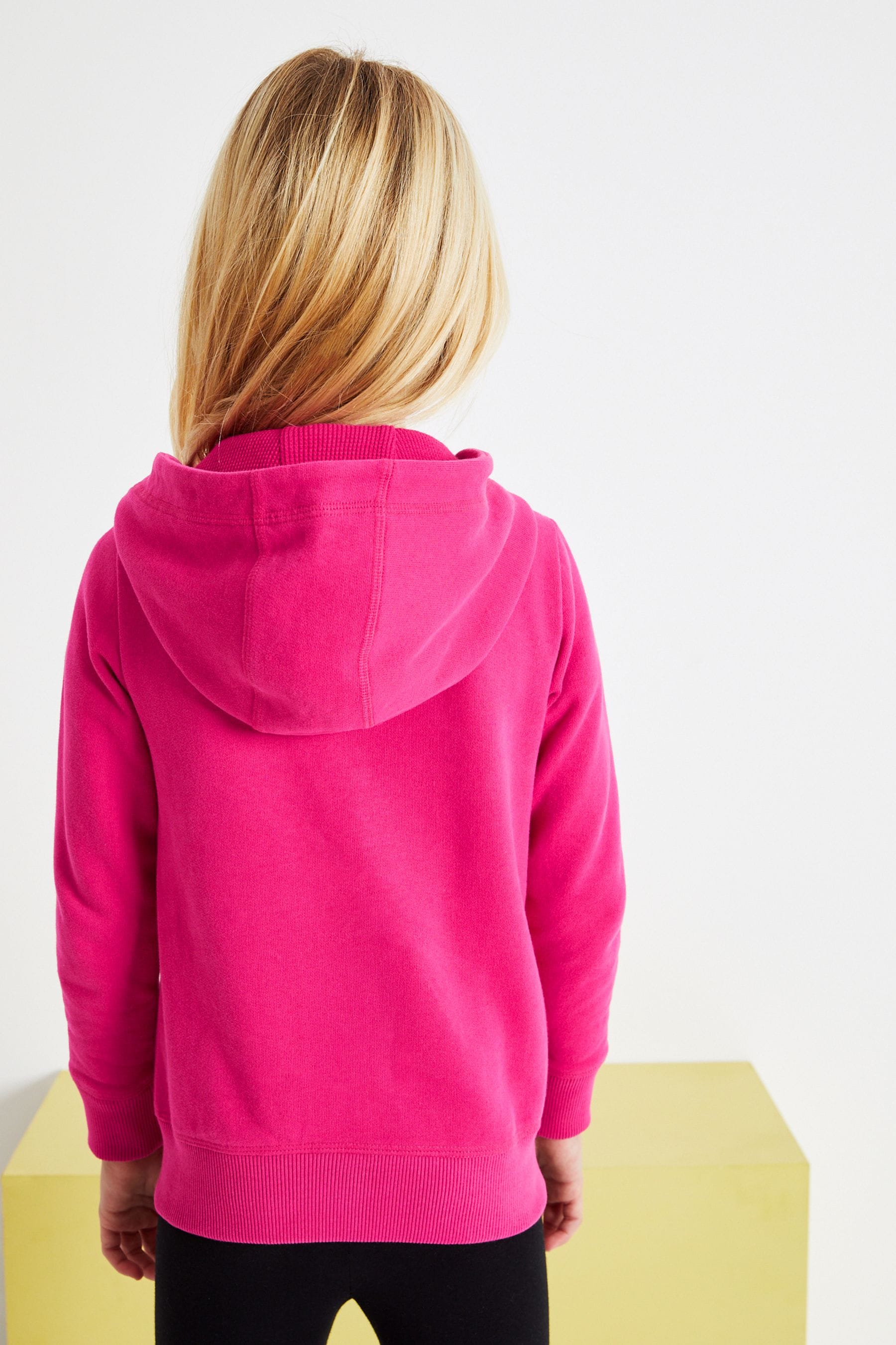 Hot Pink Zip Through Hoodie (3-16yrs)