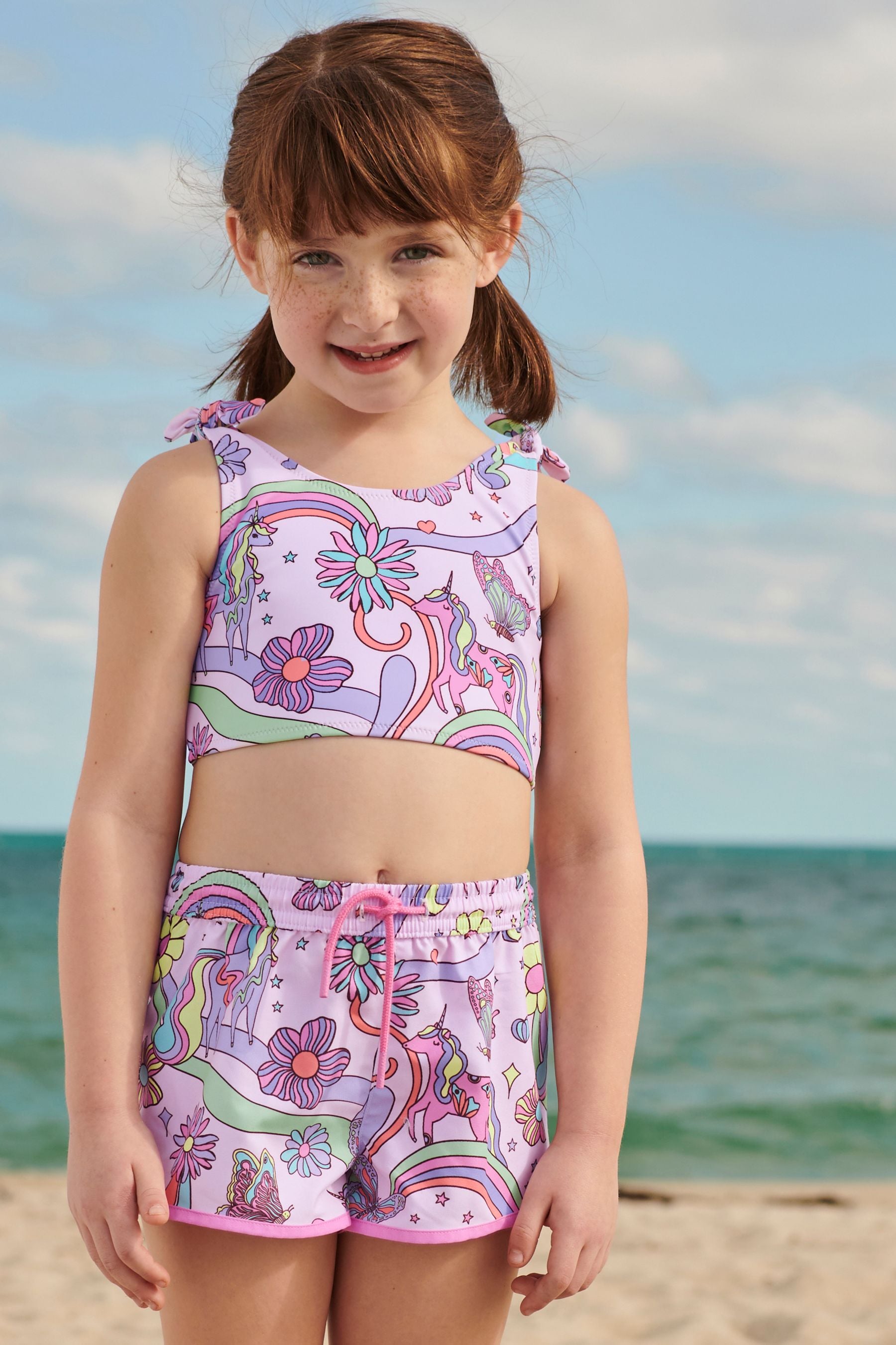 Pink Unicorn Quick Dry Beach Shorts