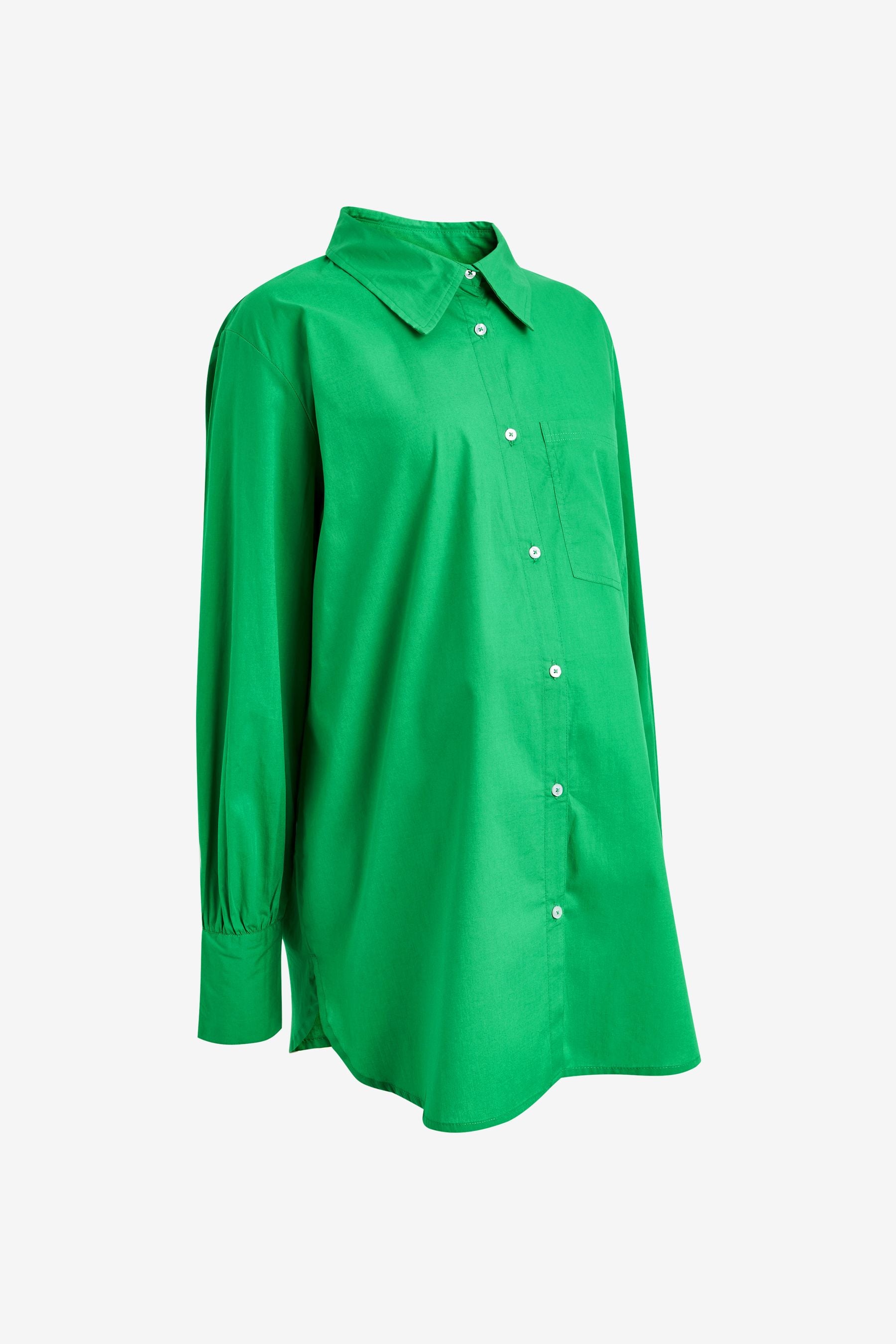 Green Maternity Nursing Button Down Shirt