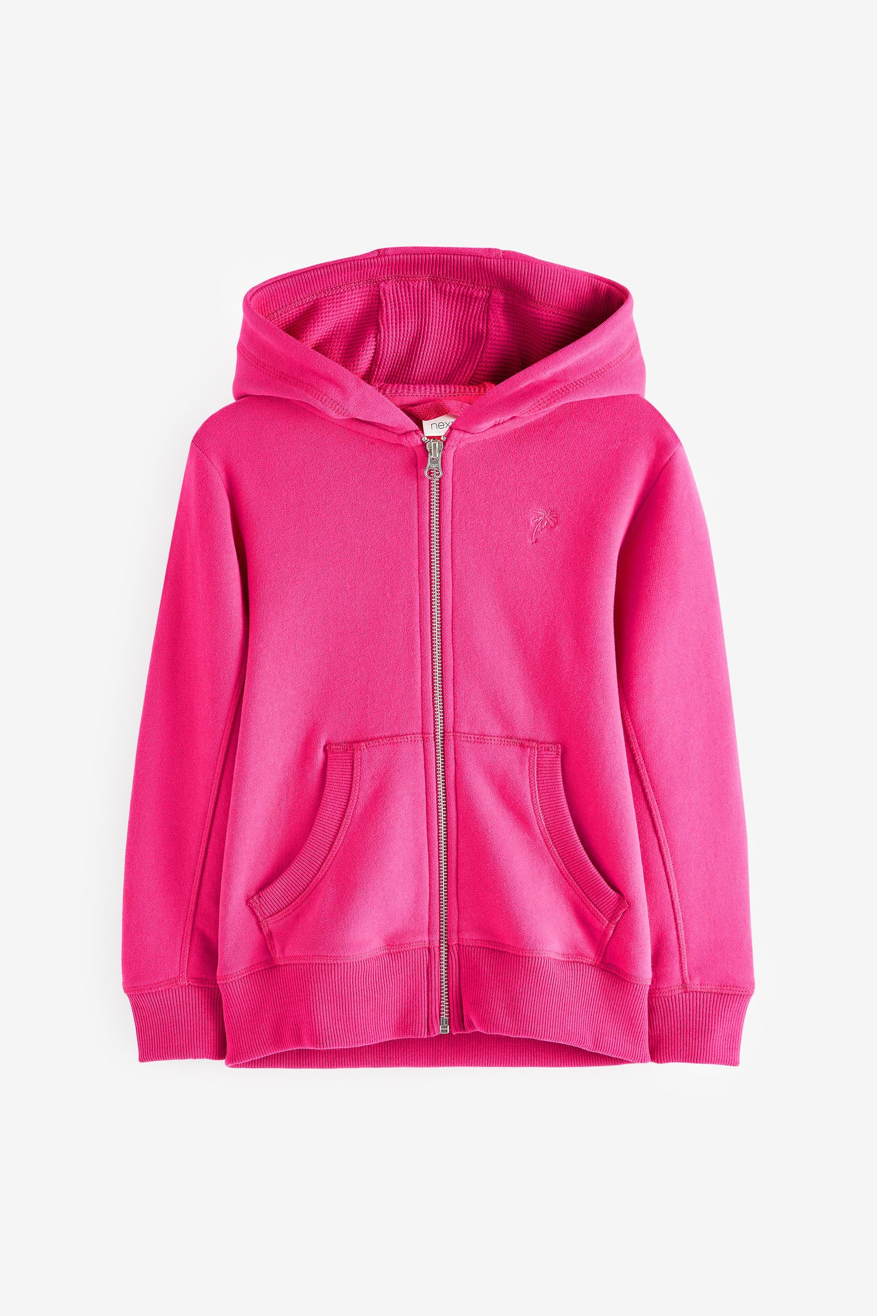 Hot Pink Zip Through Hoodie (3-16yrs)