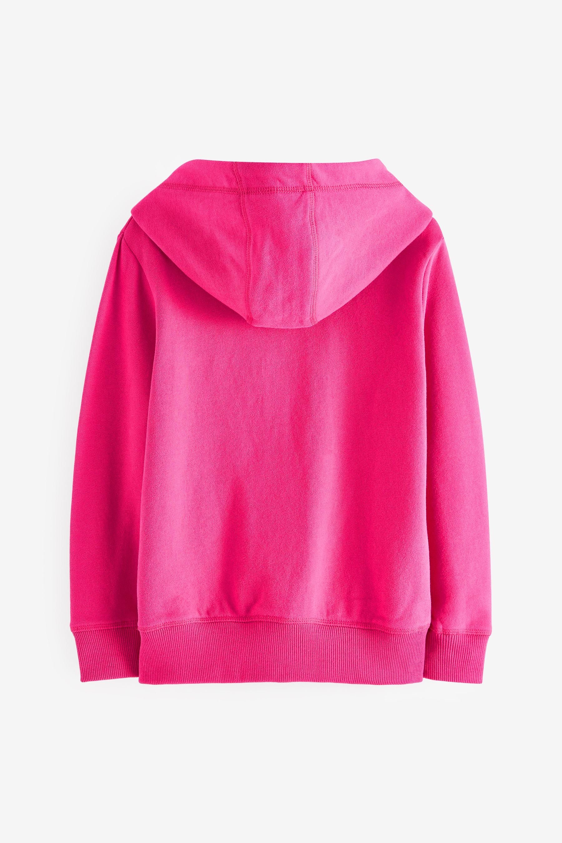 Hot Pink Zip Through Hoodie (3-16yrs)