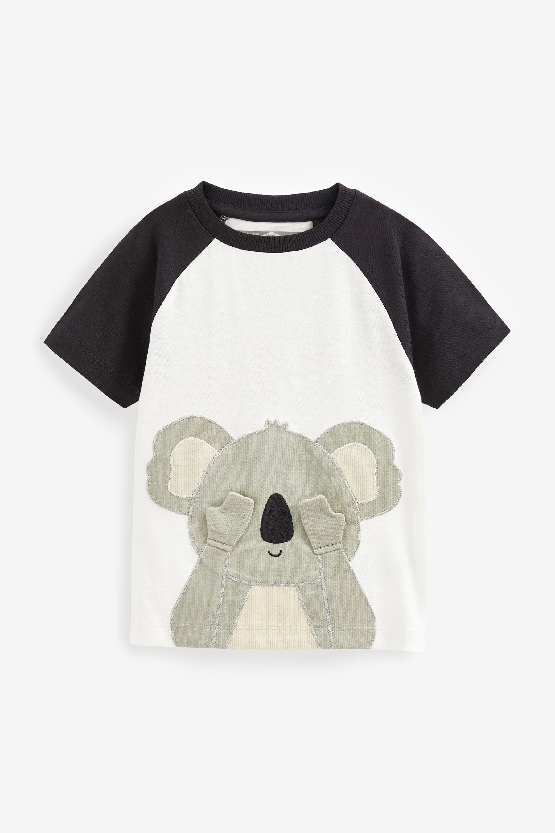 Black/White Koala Short Sleeve Interactive T-Shirt (3mths-7yrs)