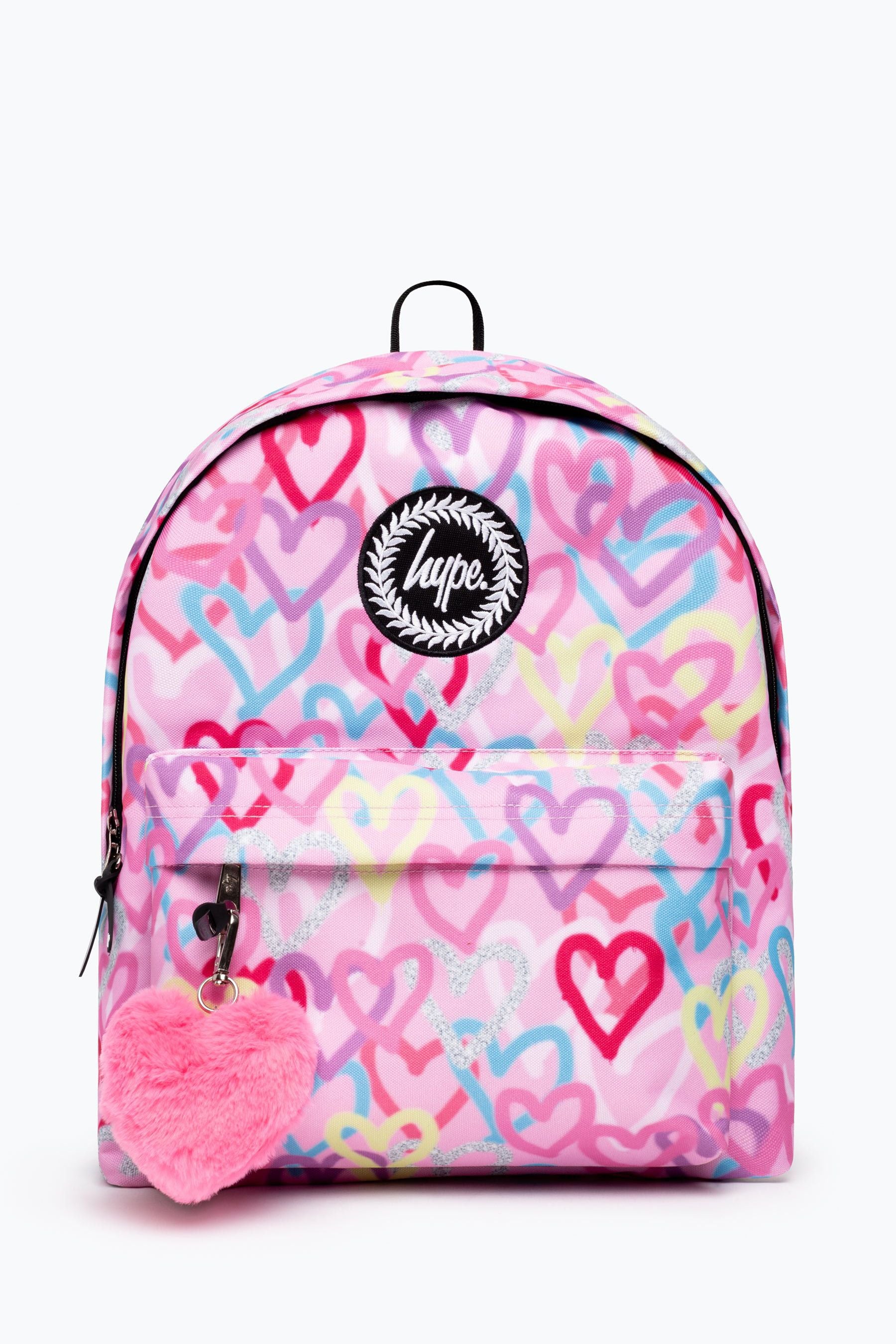 Pink Hype. Pink Graffiti Hearts Backpack