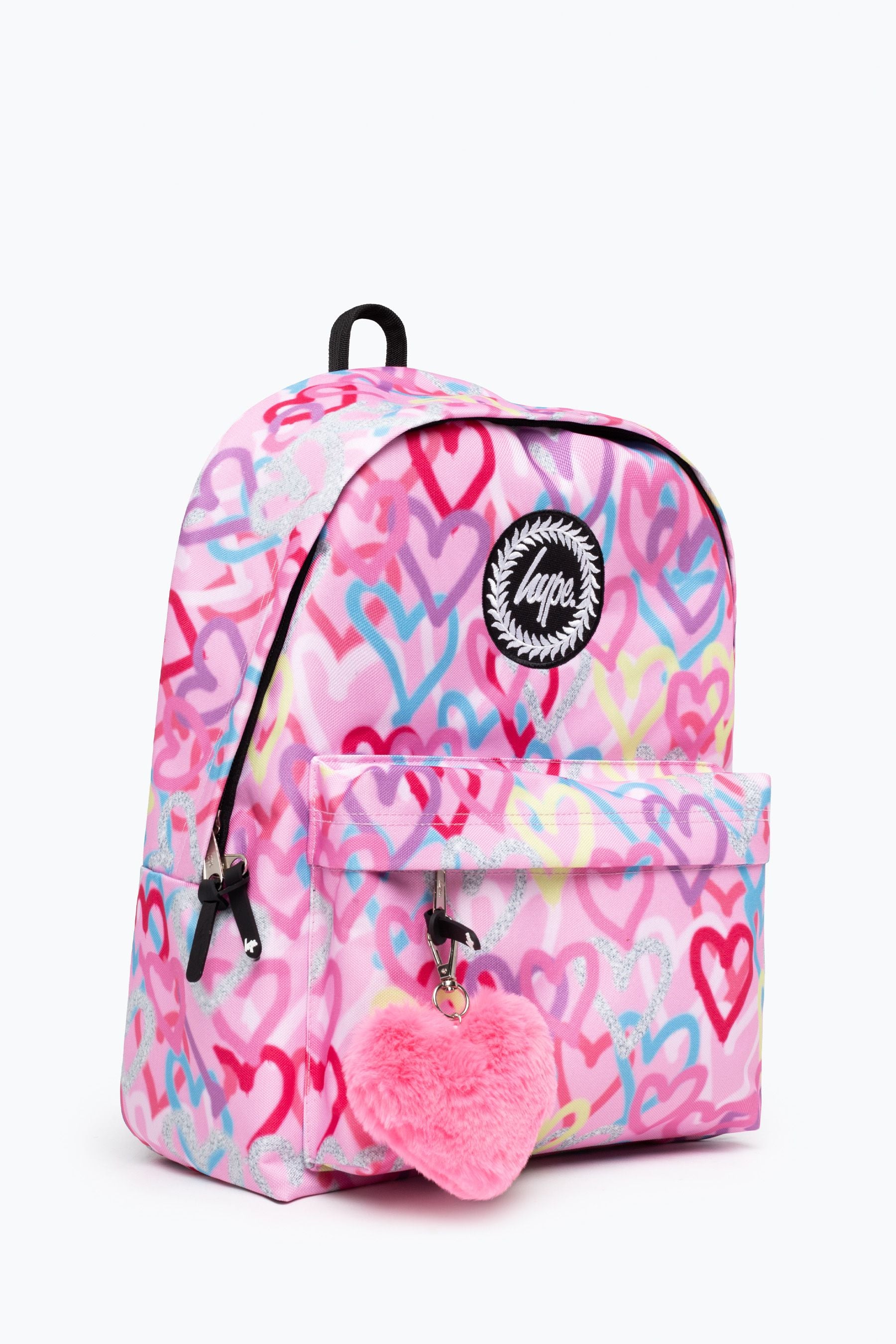 Pink Hype. Pink Graffiti Hearts Backpack