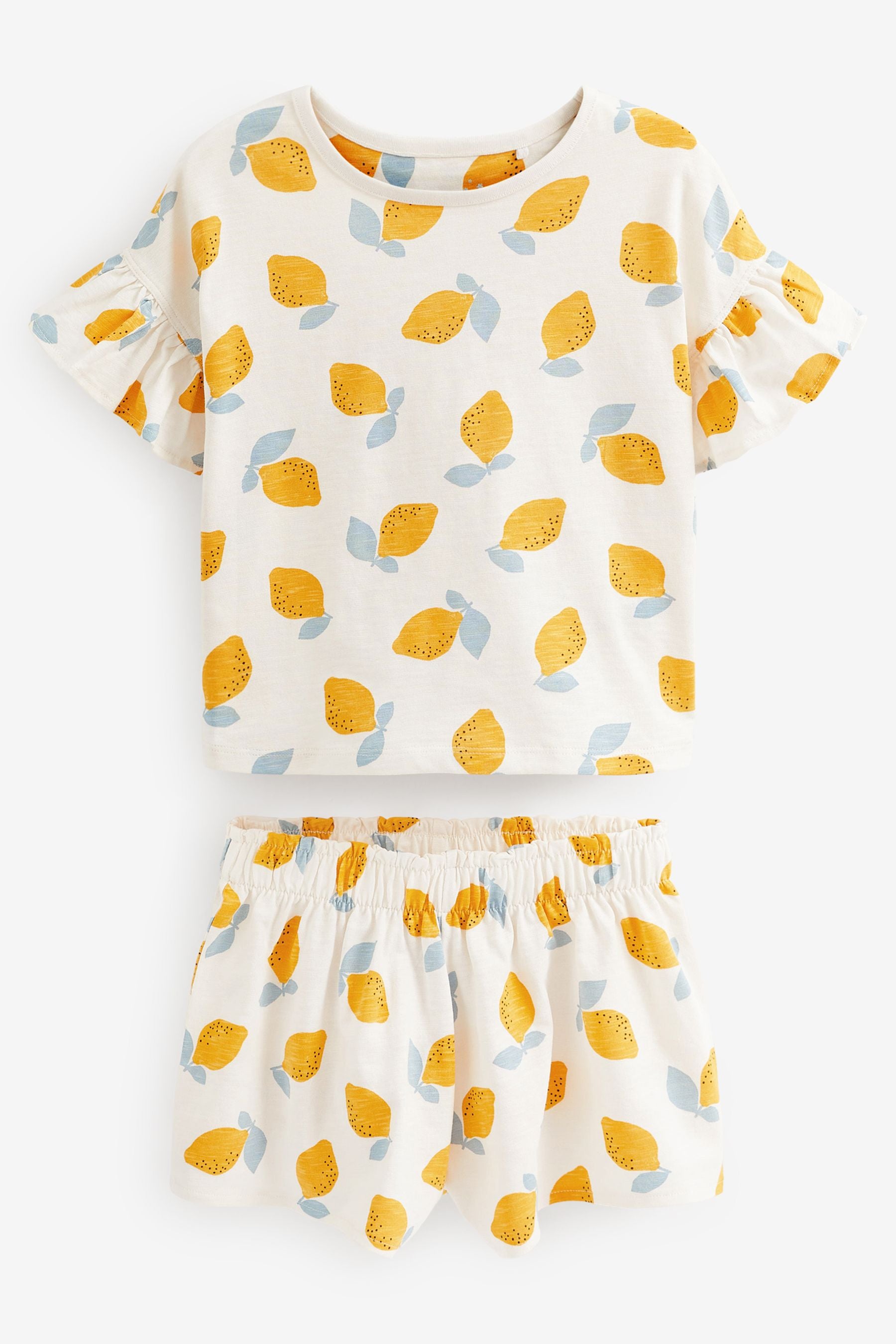 Yellow/White Lemons Short Pyjamas 2 Pack (9mths-8yrs)