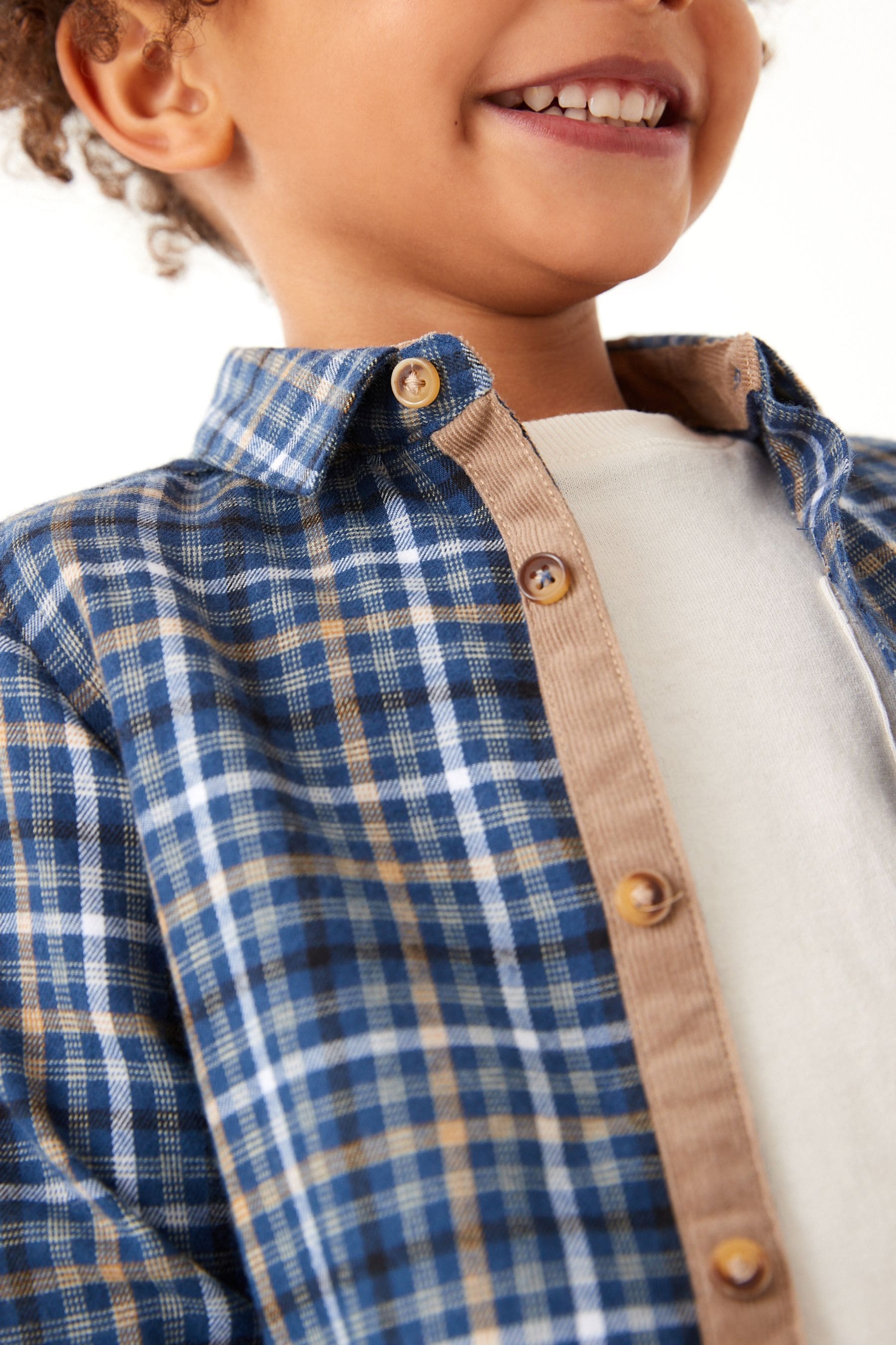 Blue Long Sleeve Check Shirt (3mths-7yrs)