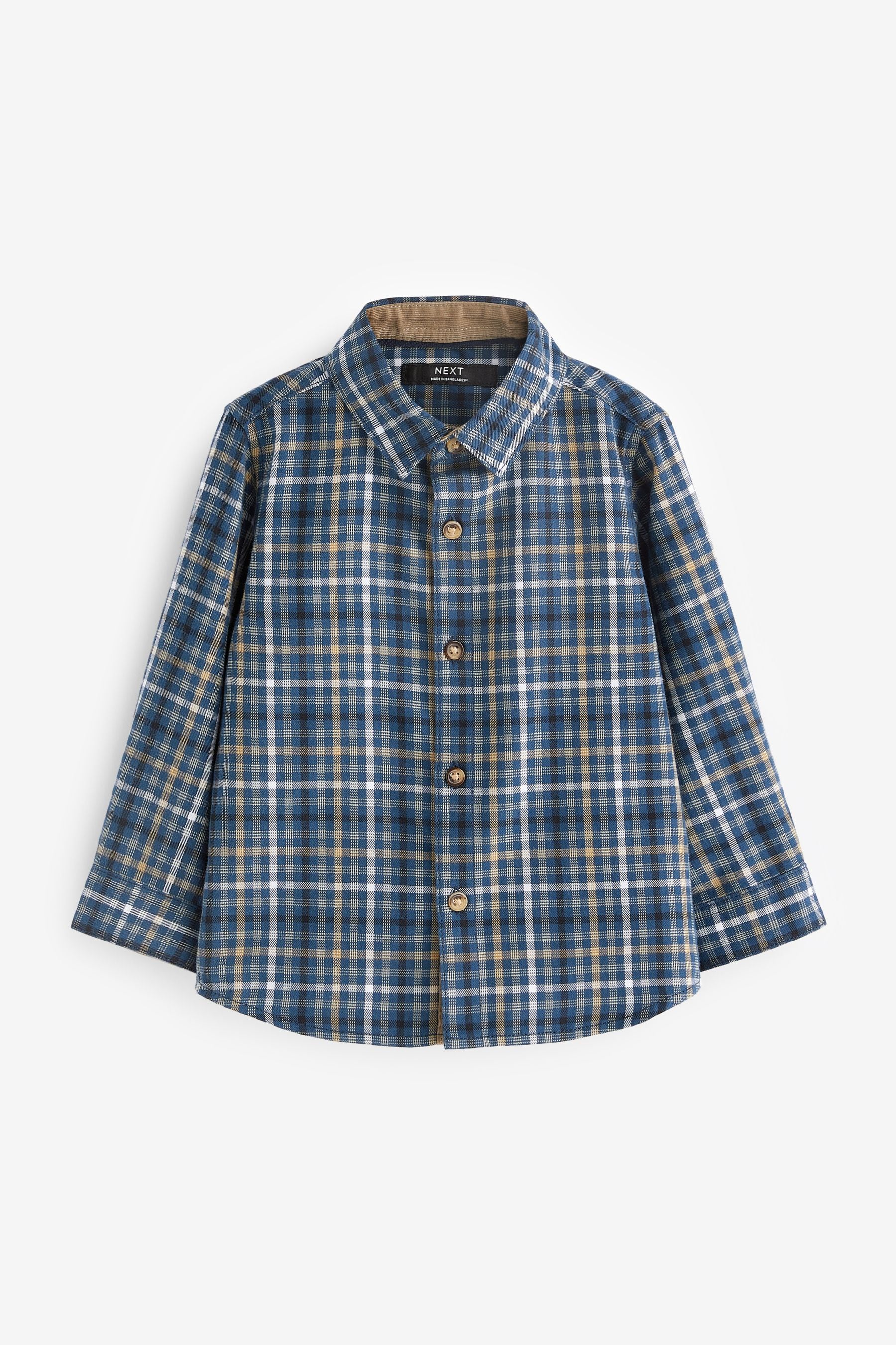 Blue Long Sleeve Check Shirt (3mths-7yrs)