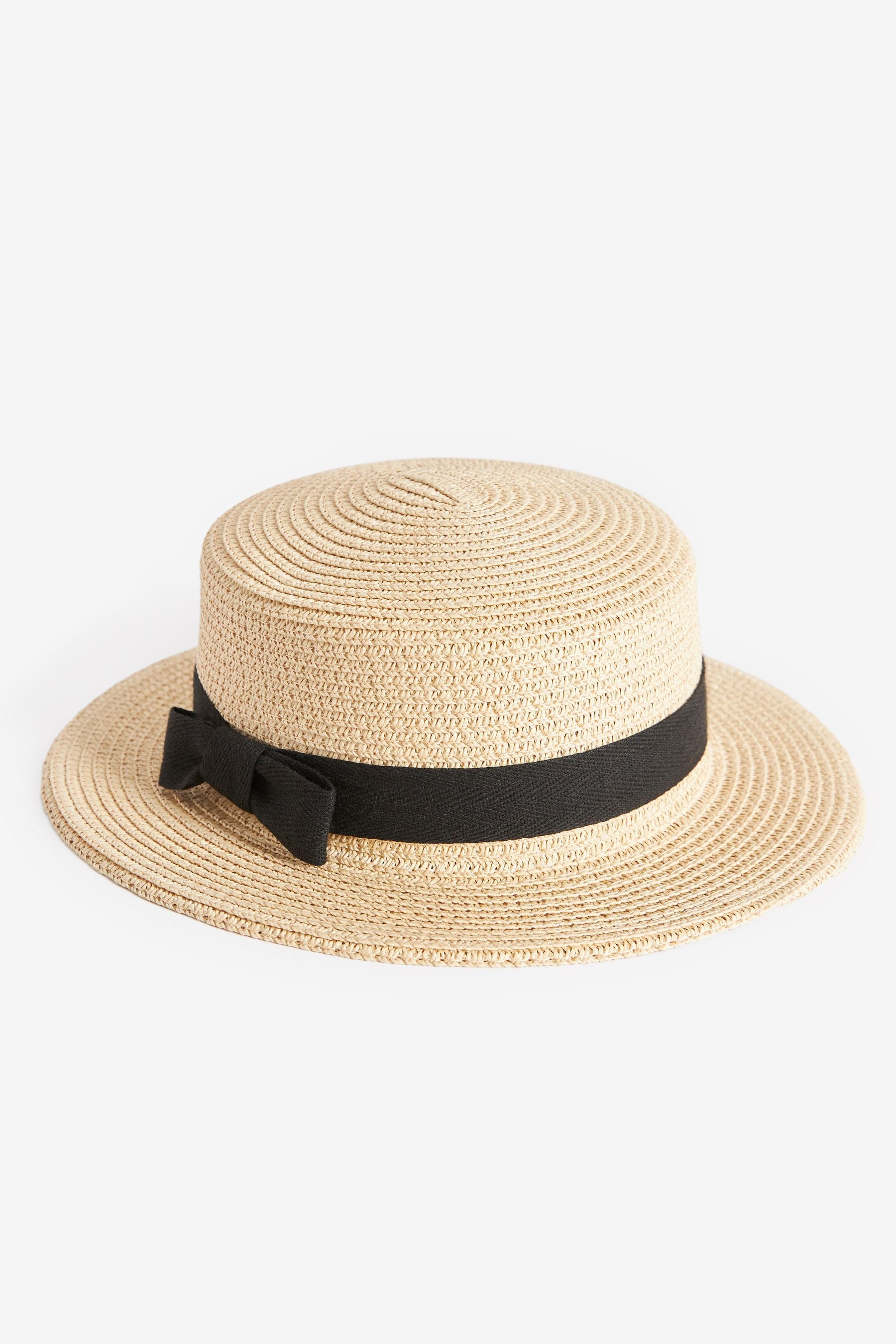 Natural Straw Boater Hat (3mths-6yrs)