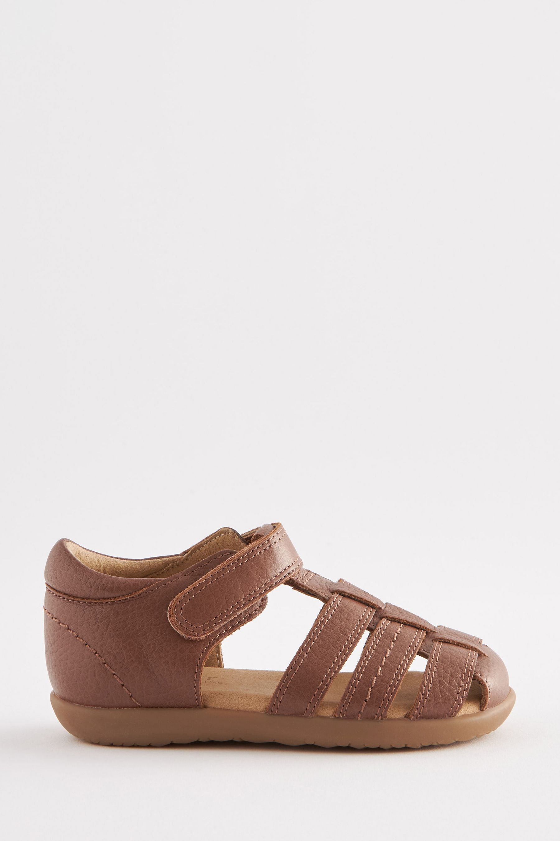 Tan Brown Little Luxe Leather Fisherman Sandals