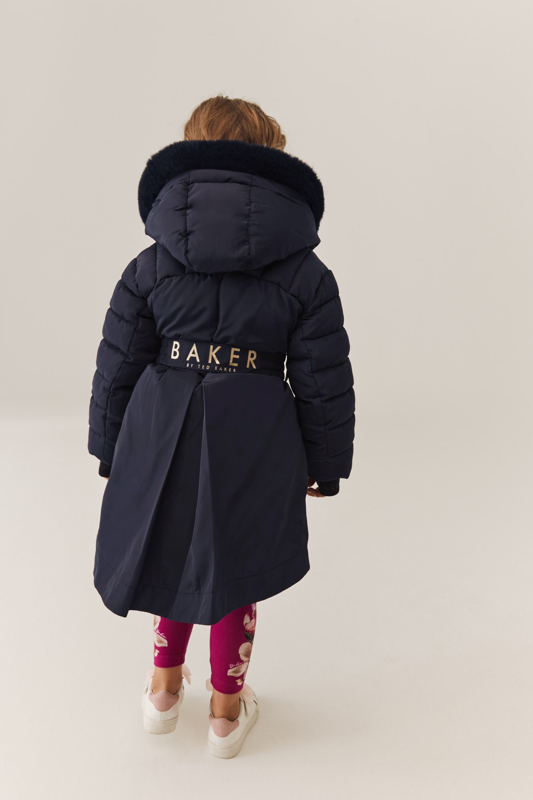 Navy Baker by Ted Baker Shower Resistant Belted Coat HappyBaby.eg