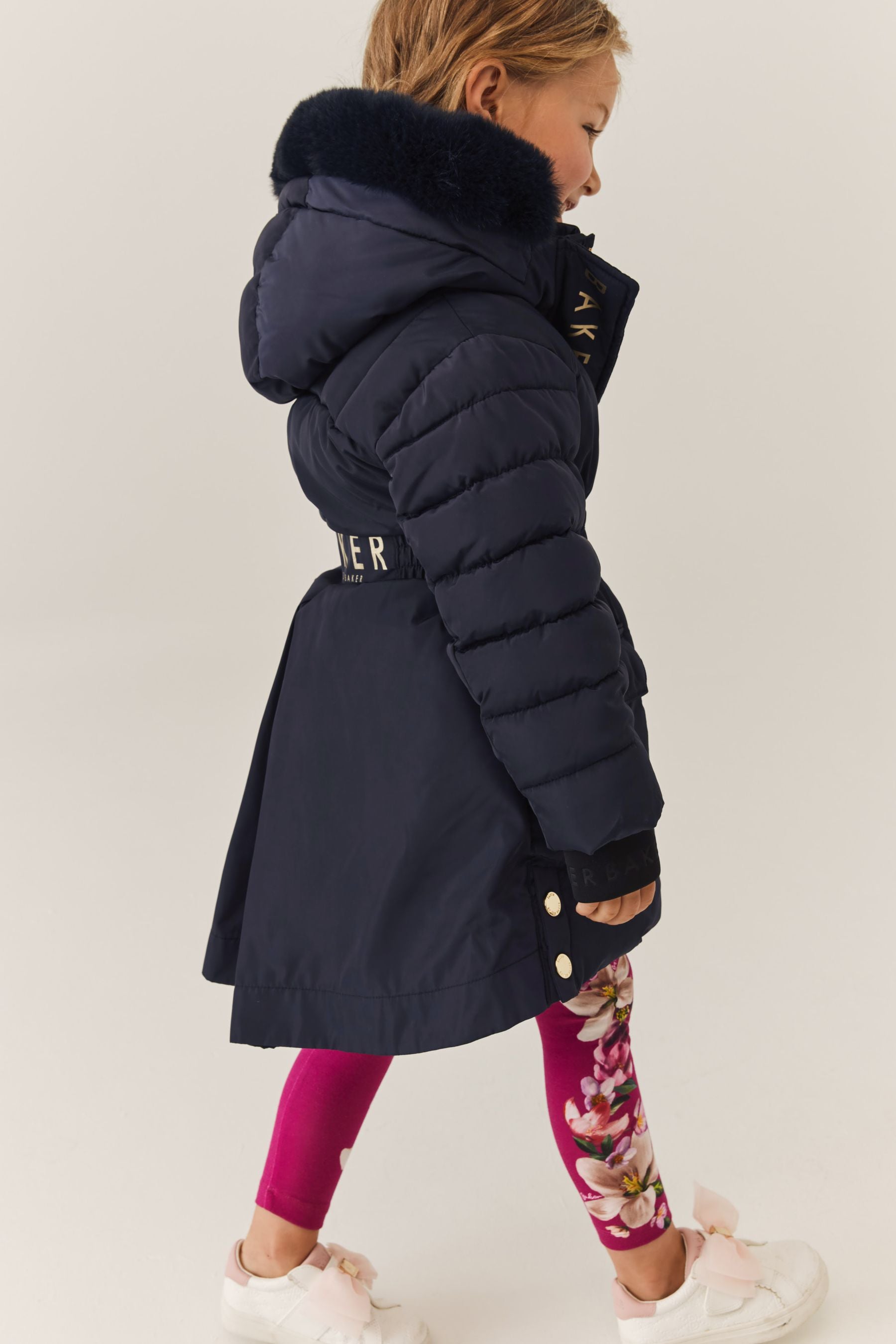 Navy Baker by Ted Baker Shower Resistant Belted Coat HappyBaby.eg