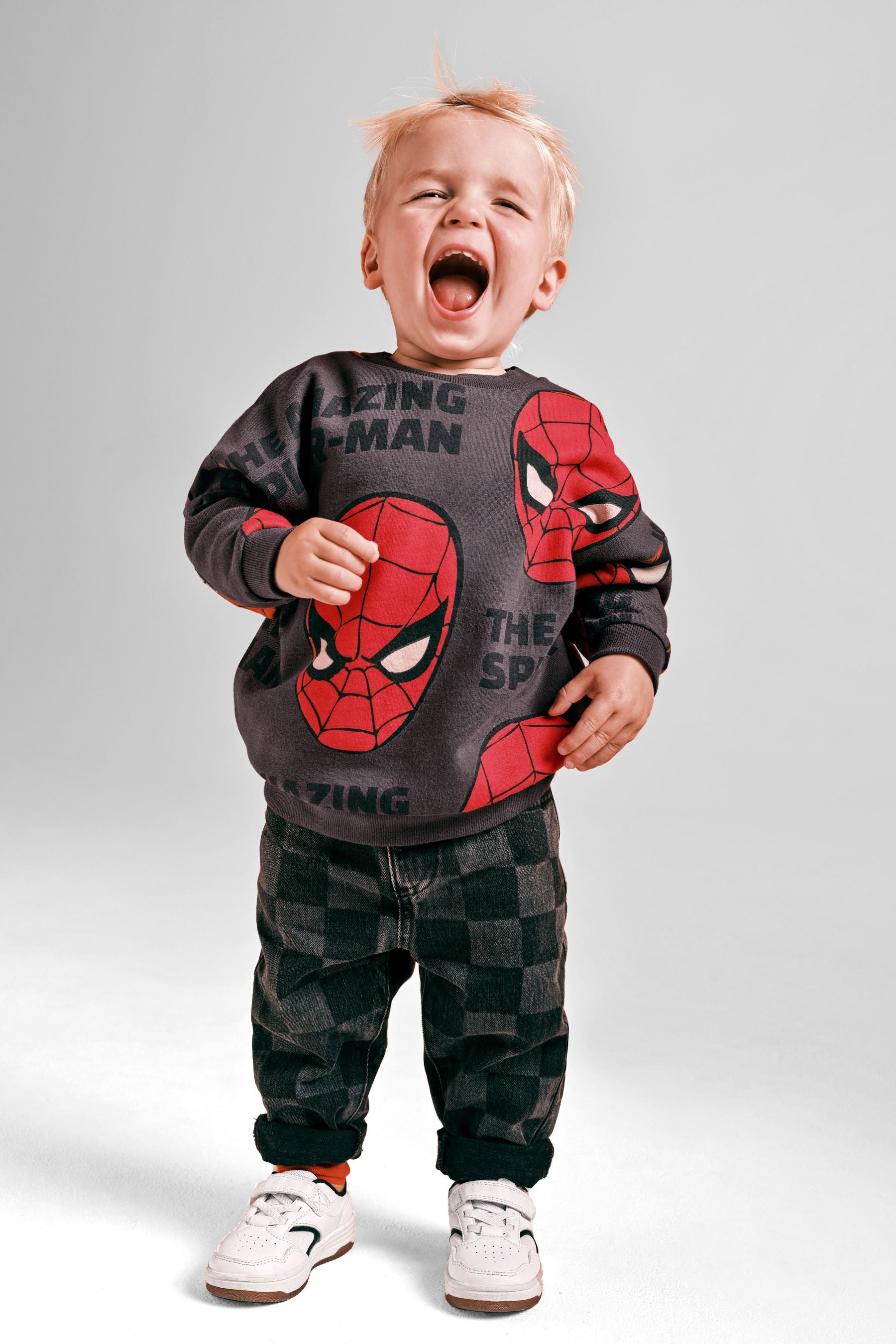 Charcoal Grey Spiderman Long Sleeves Sweatshirt (3mths-8yrs)