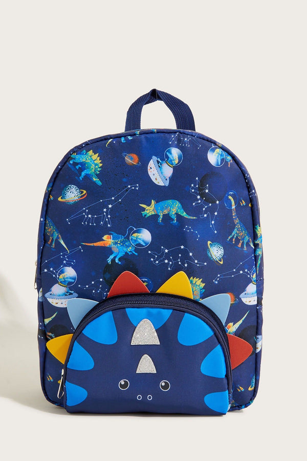 Monsoon Blue Steggy Print Dinosaur Backpack