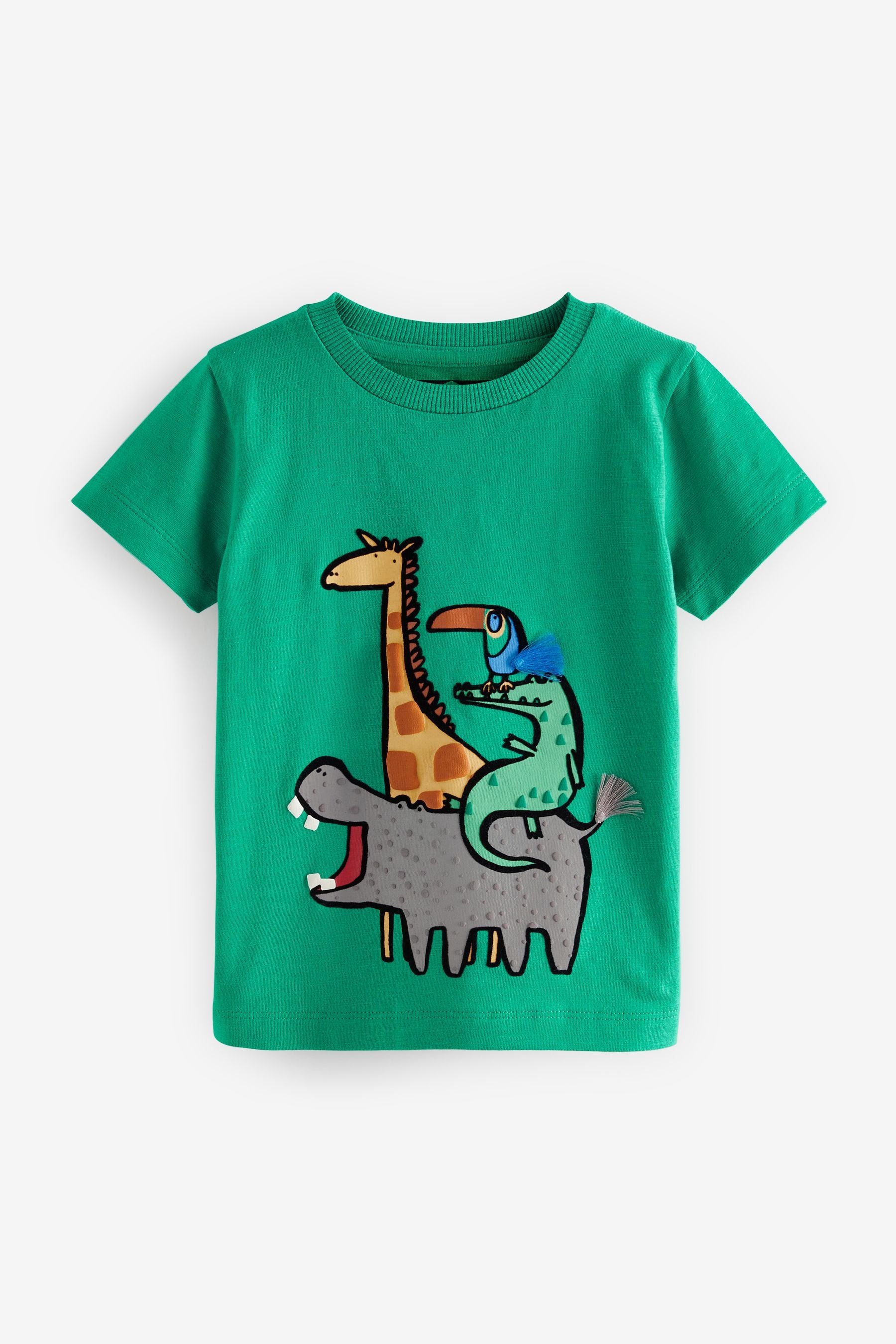 Green Safari Stack Short Sleeve Interactive T-Shirt (3mths-7yrs)