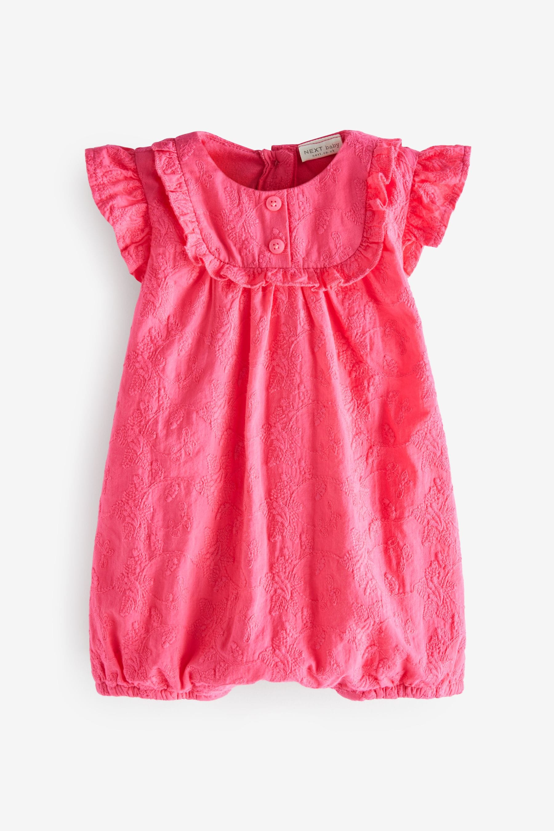 Pink Baby Broiderie Romper (0mths-2yrs)