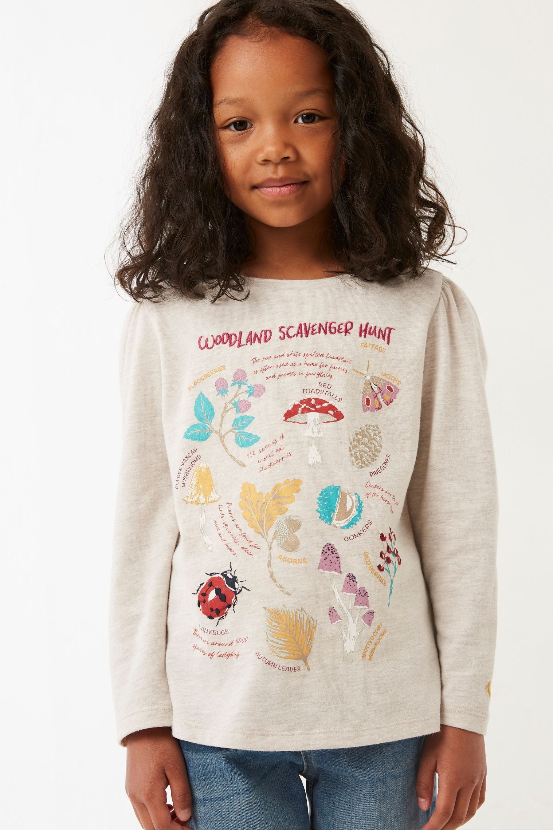 FatFace Natural Toadstool Graphic T-Shirt