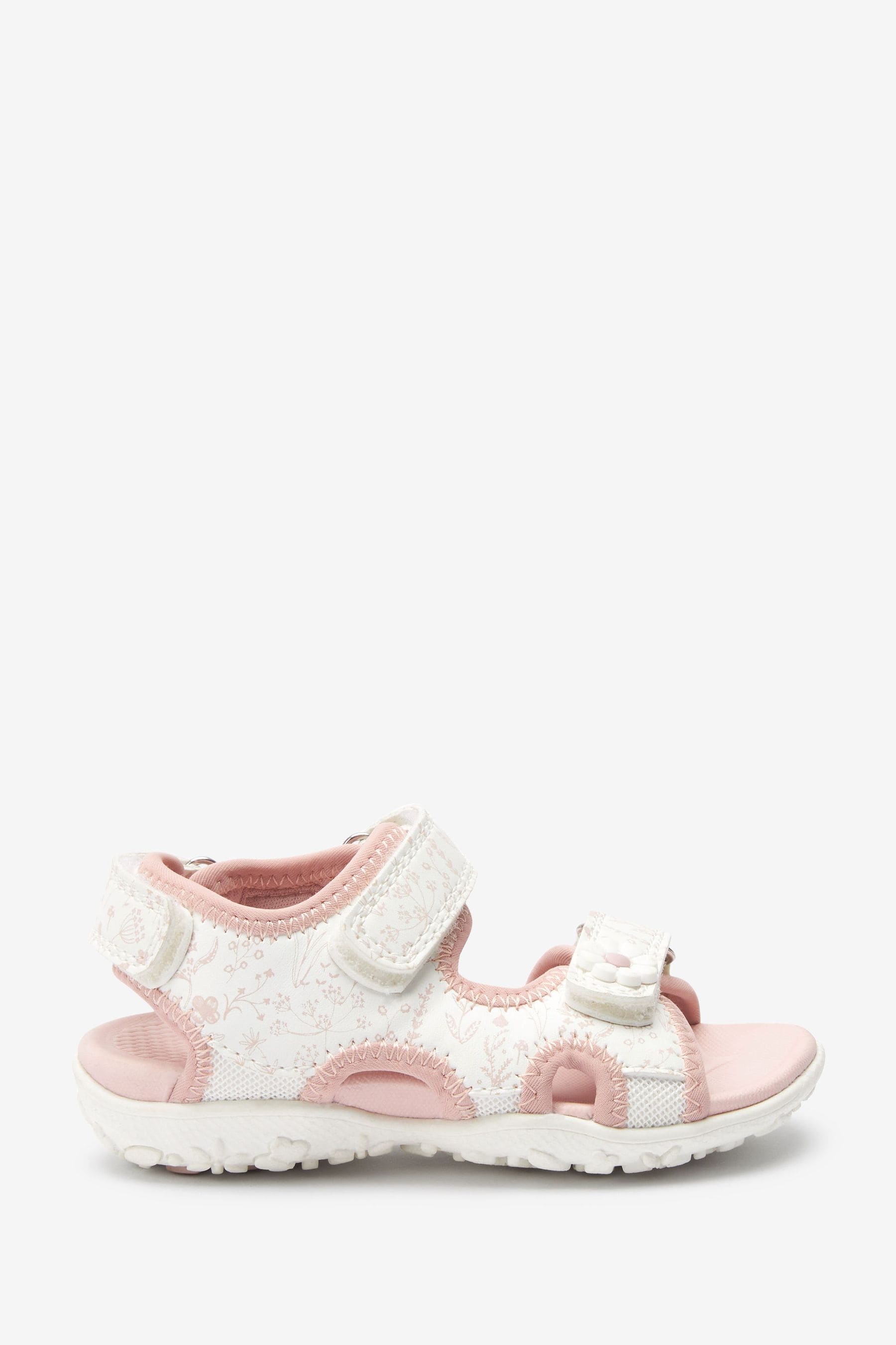 White/Pink Floral Trekker Sandals