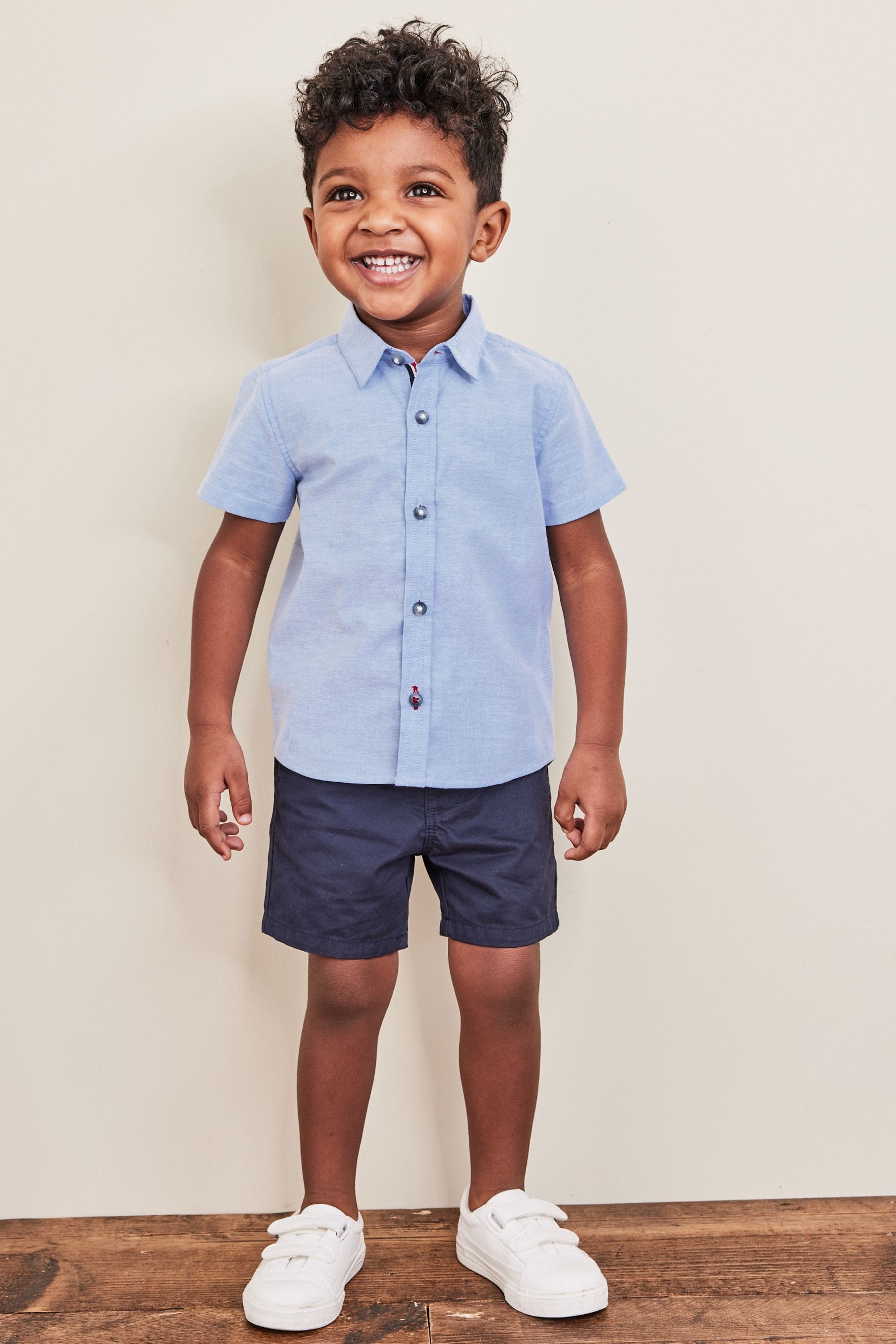 Blue Trimmed Oxford Shirt (3mths-7yrs)