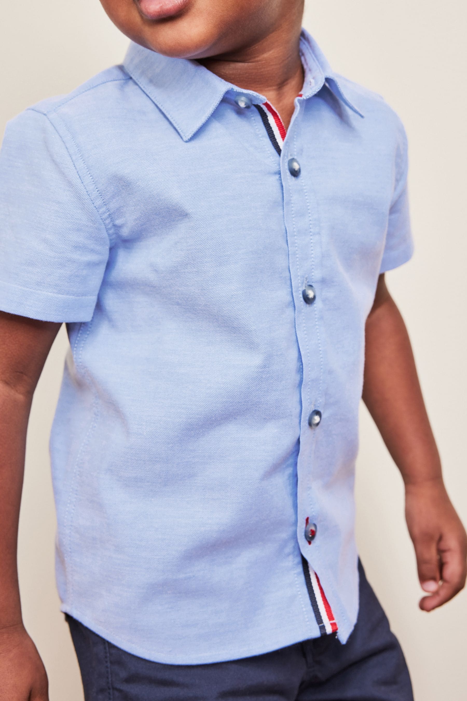 Blue Trimmed Oxford Shirt (3mths-7yrs)