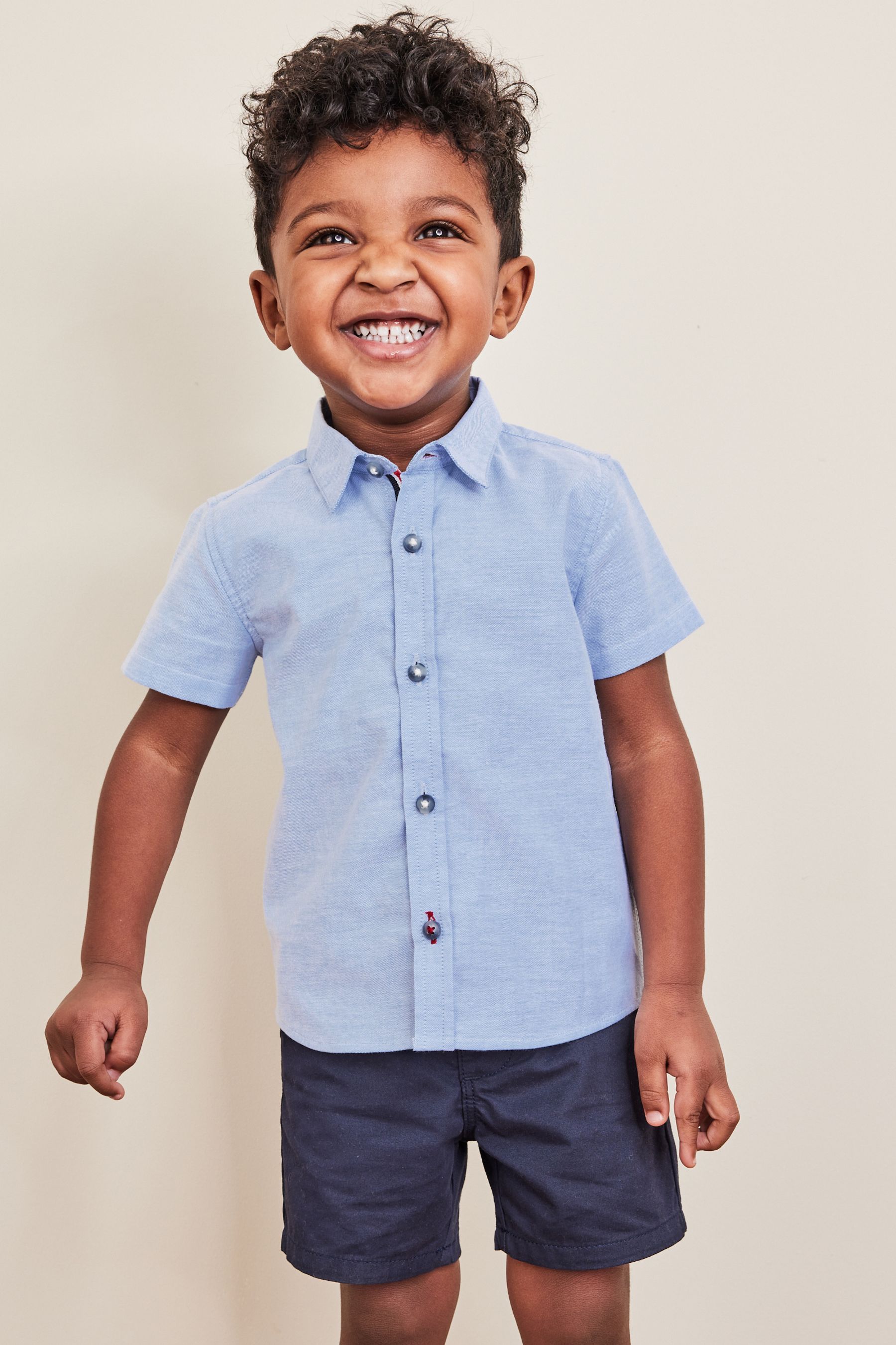 Blue Trimmed Oxford Shirt (3mths-7yrs)