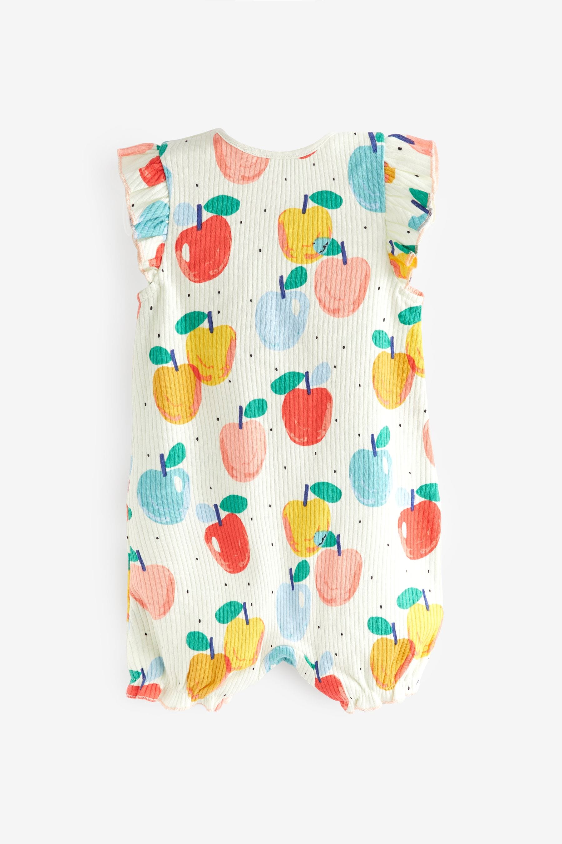 Blue/ Orange Fruit Baby Jersey Rompers 3 Pack