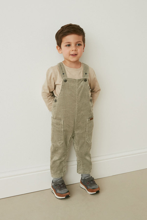 Khaki Green Corduroy Dungarees (3mths-7yrs)