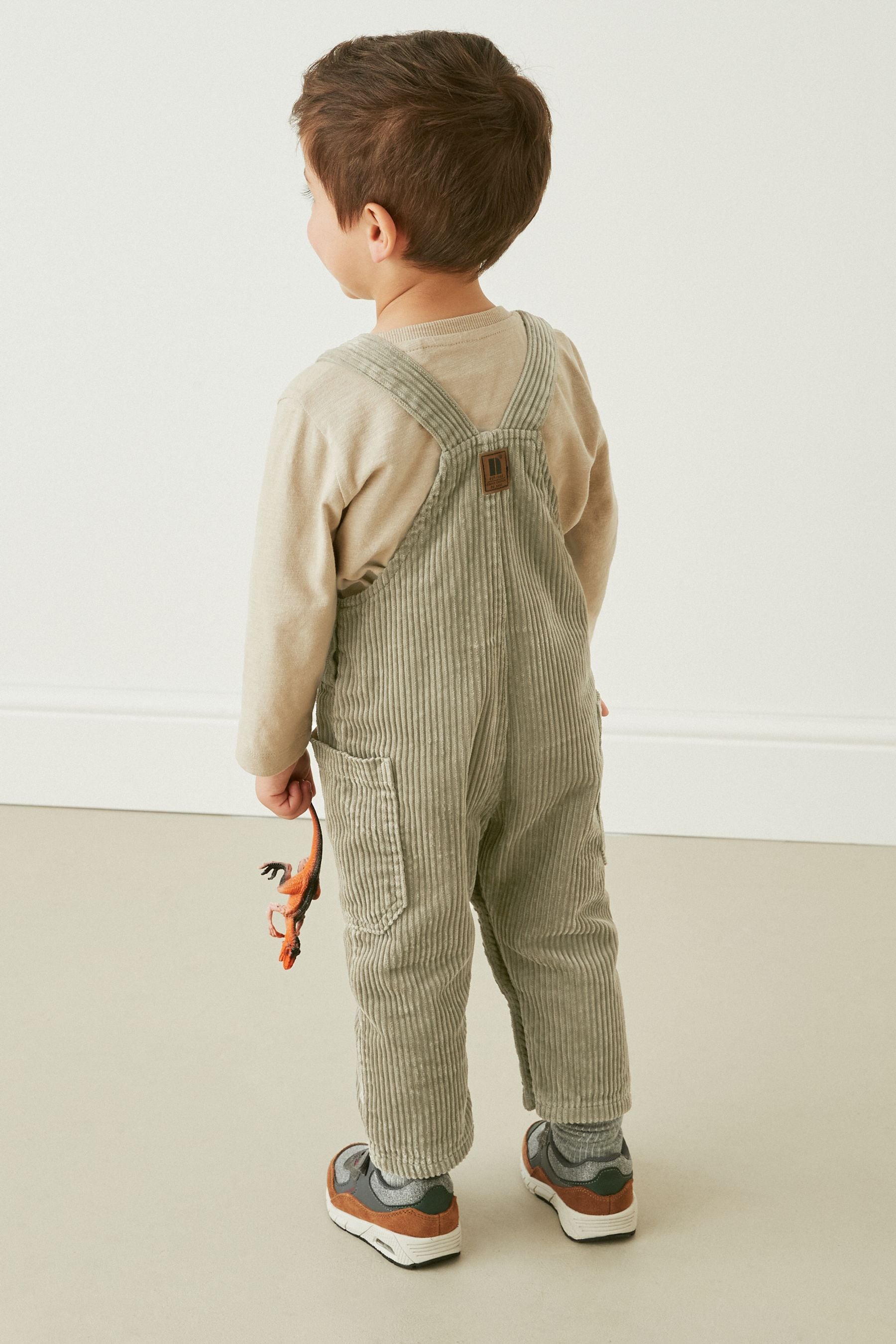 Khaki Green Corduroy Dungarees (3mths-7yrs)