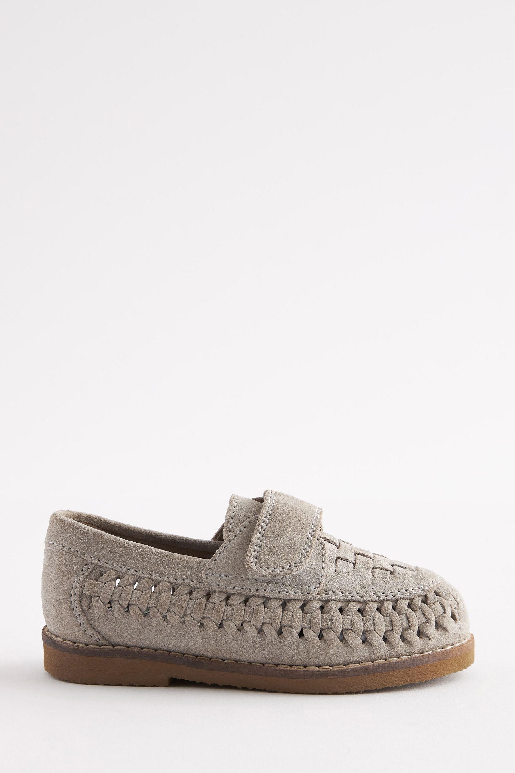 Stone Leather Woven Loafers