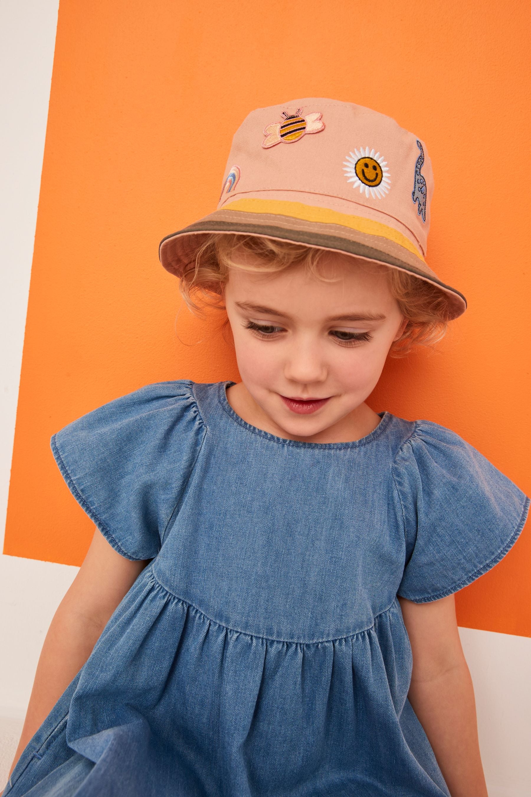 Neutral Character Embroidered Bucket Hat (3mths-13yrs)