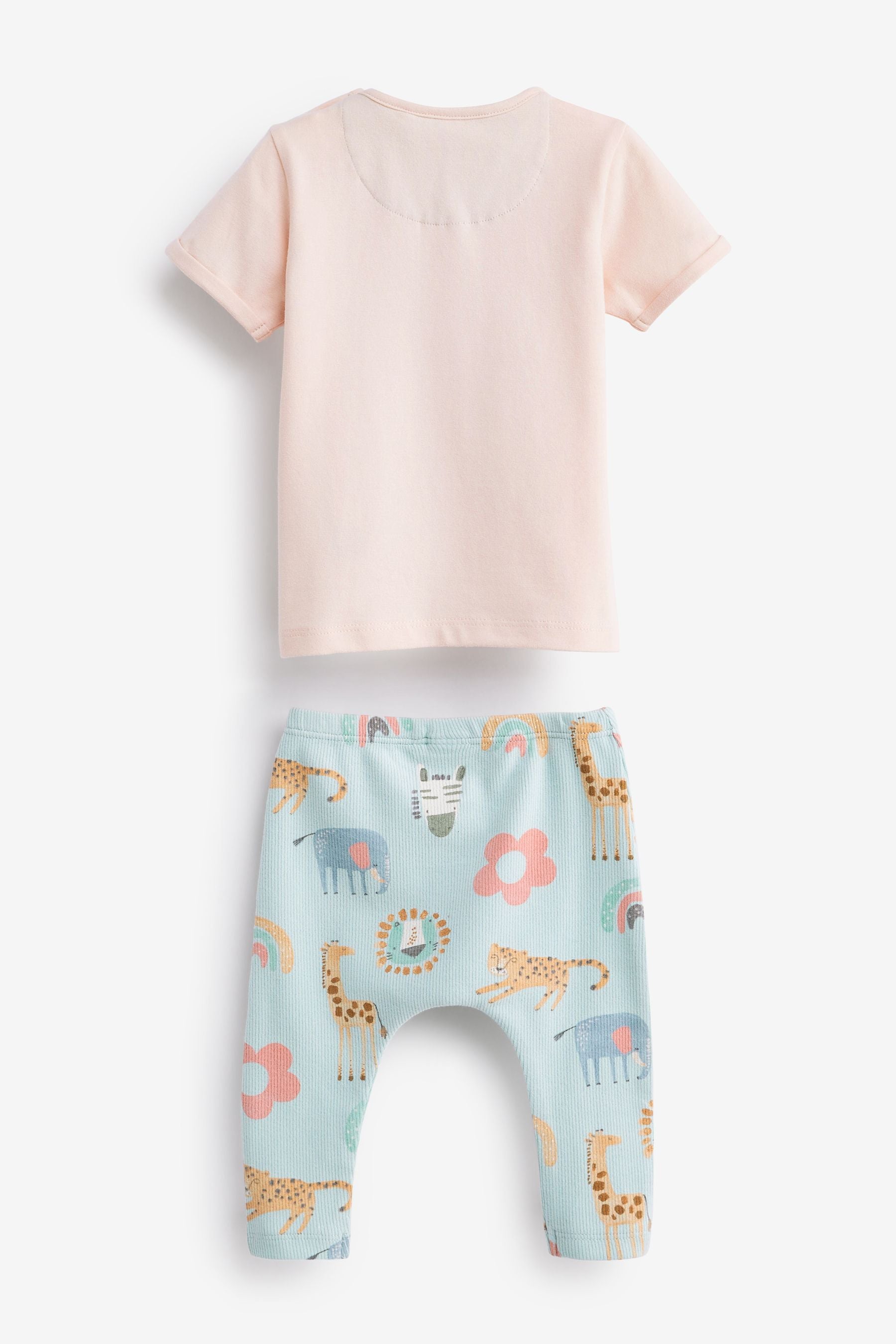 Mint Green Lion Baby Woven T-Shirt And Leggings Set 2 Piece