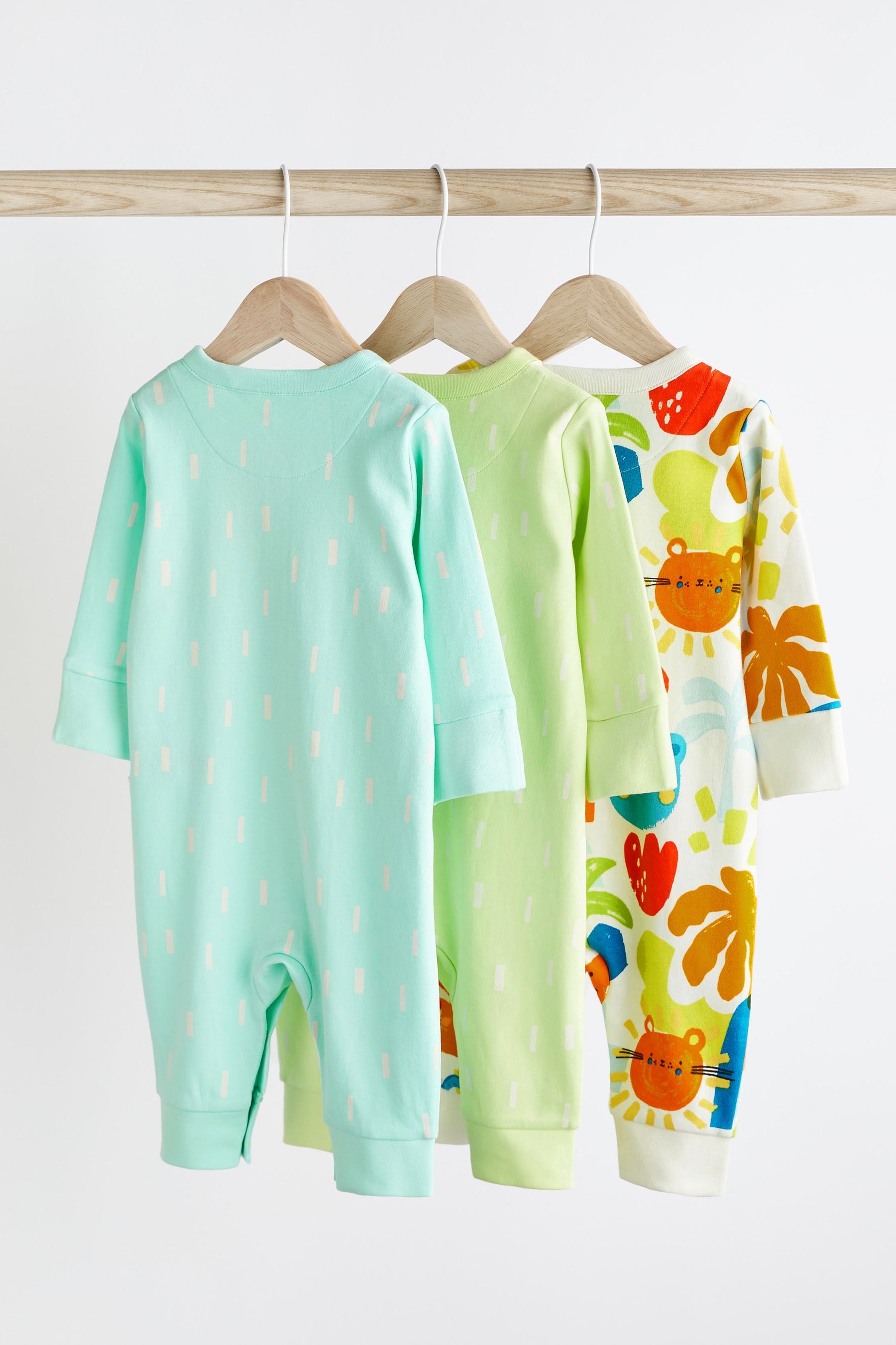 Multi Bright Footless Sleepsuits 3 Pack (0mths-3yrs)