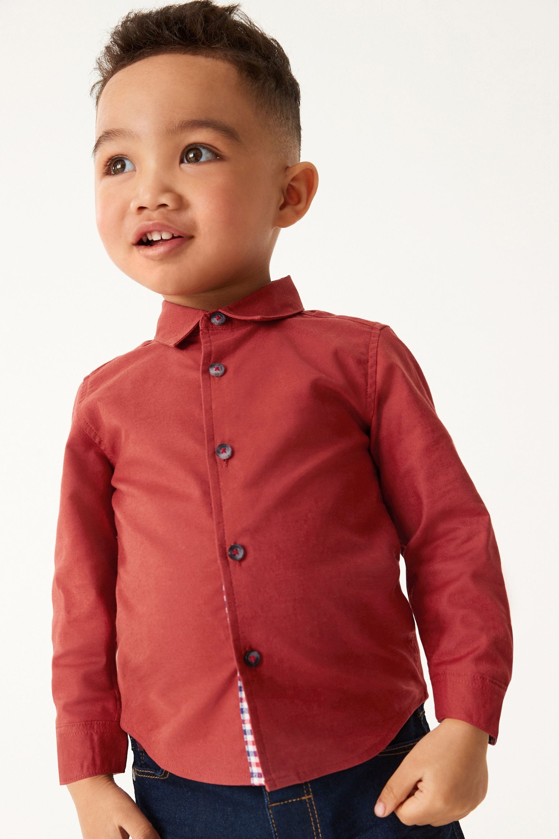 Rust Brown Trimmed Oxford Shirt (3mths-7yrs)