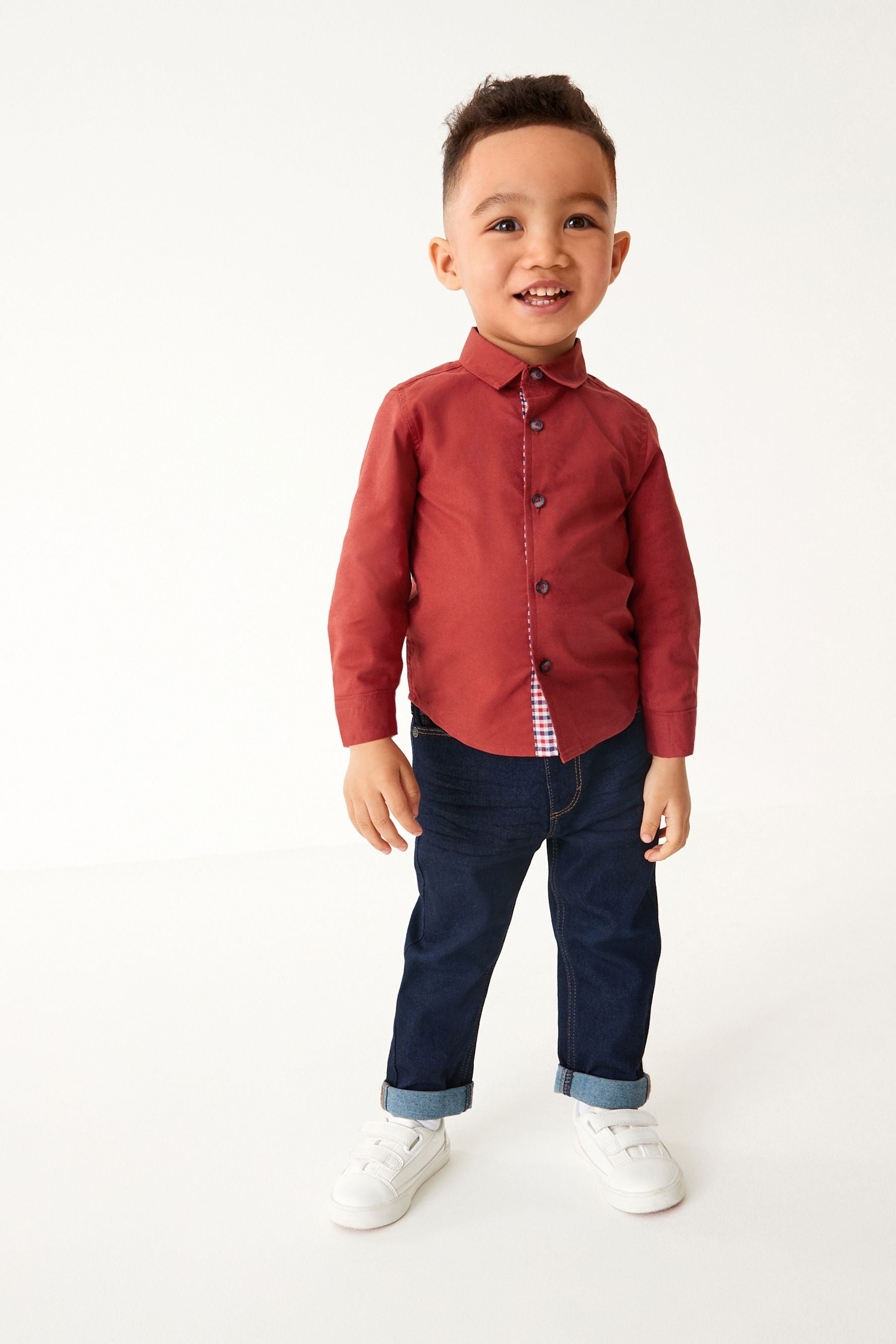 Rust Brown Trimmed Oxford Shirt (3mths-7yrs)