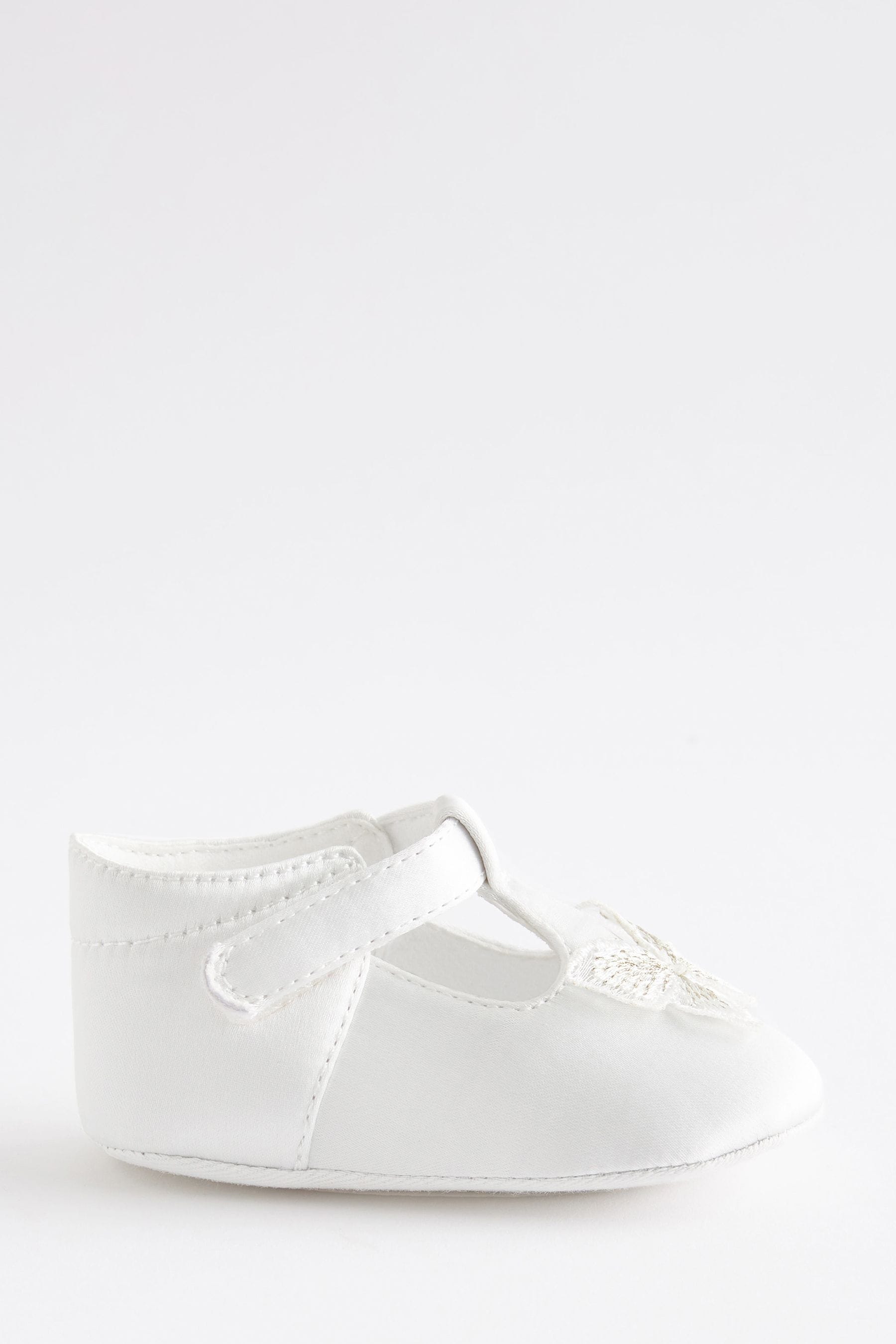 White Butterfly T-Bar Baby Shoes (0-18mths)