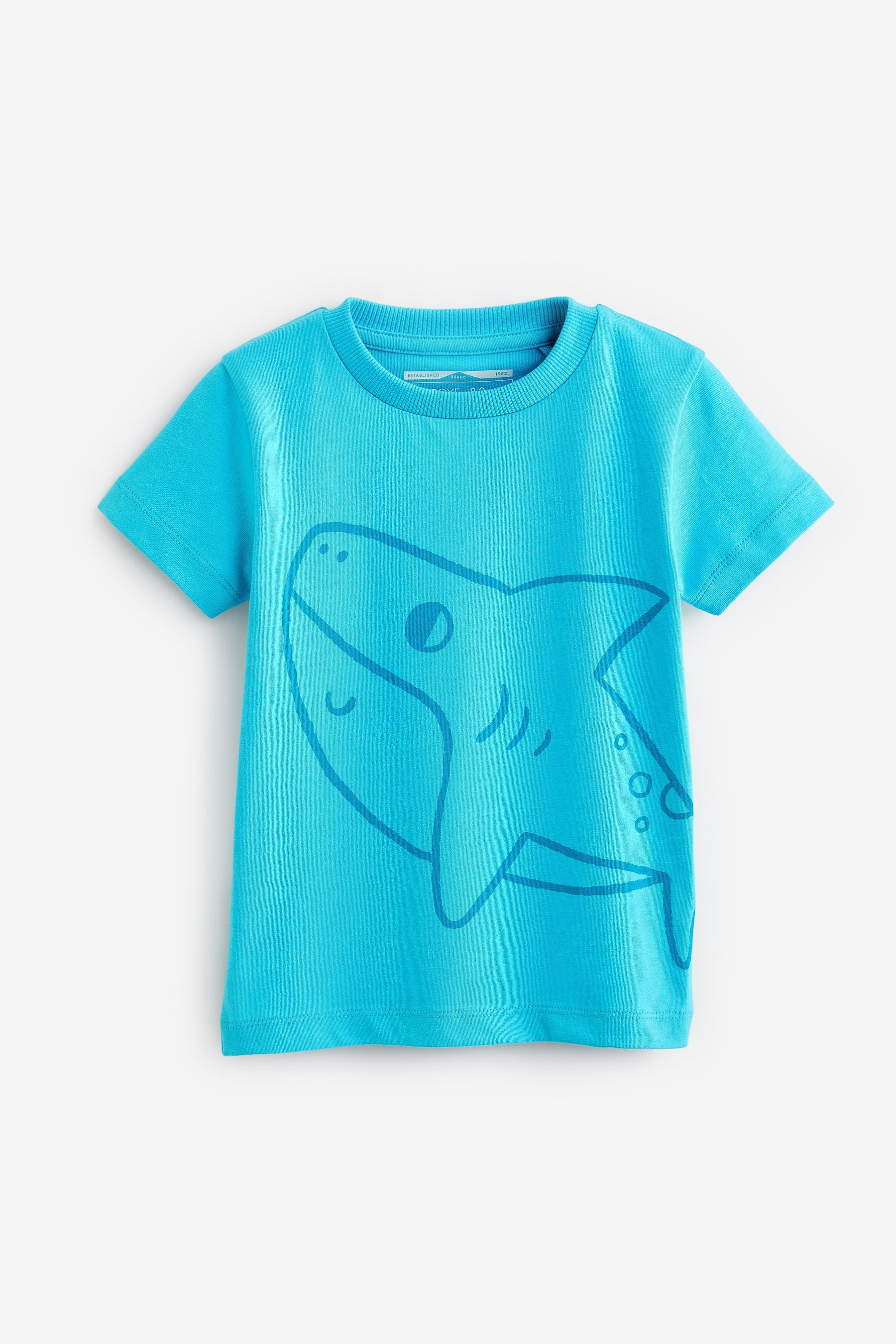 Blue Shark Short Sleeve Character T-Shirt (3mths-7yrs)